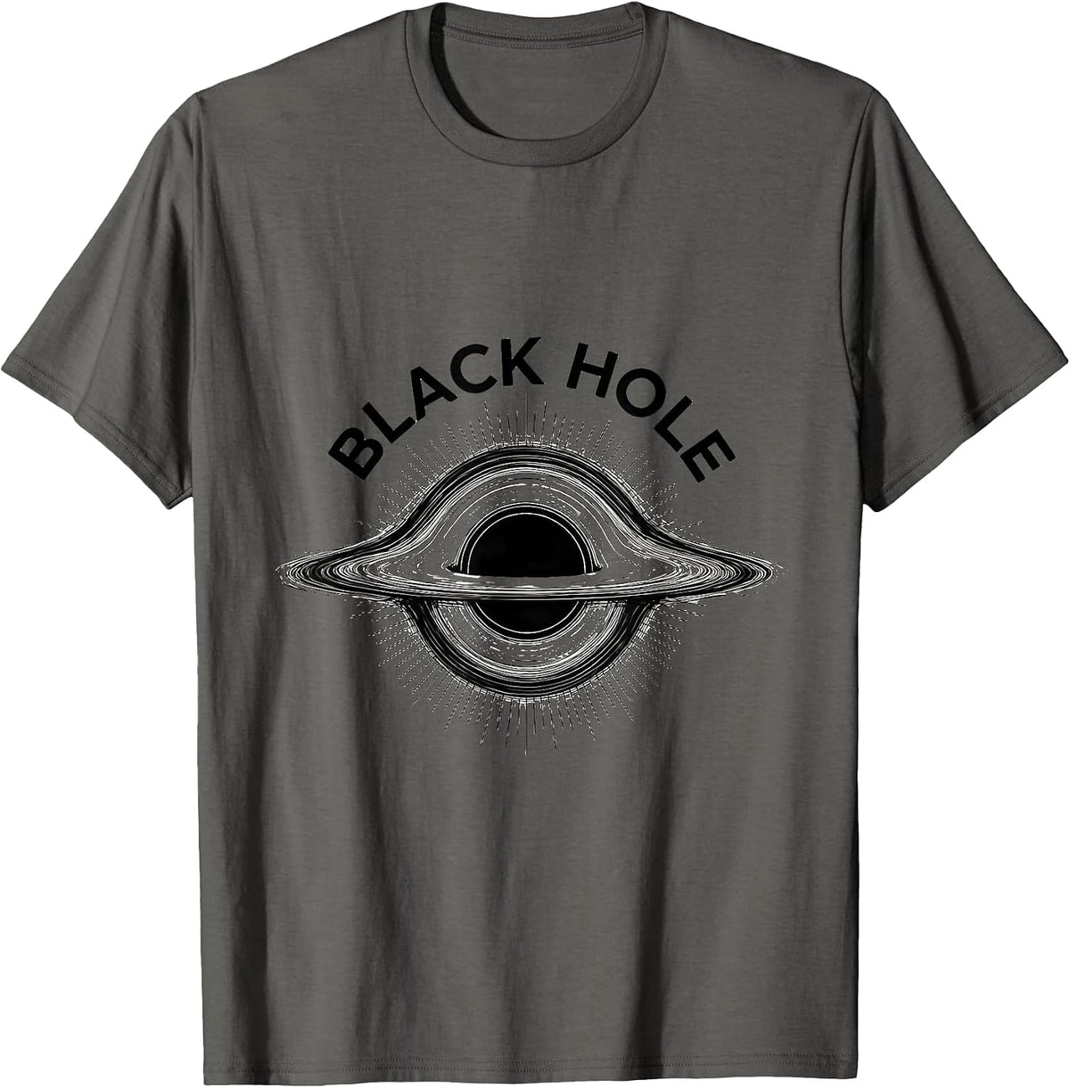 Black Hole Line Art Astrophysics Physics Science Enthusiast T-Shirt - Asphalt Grey