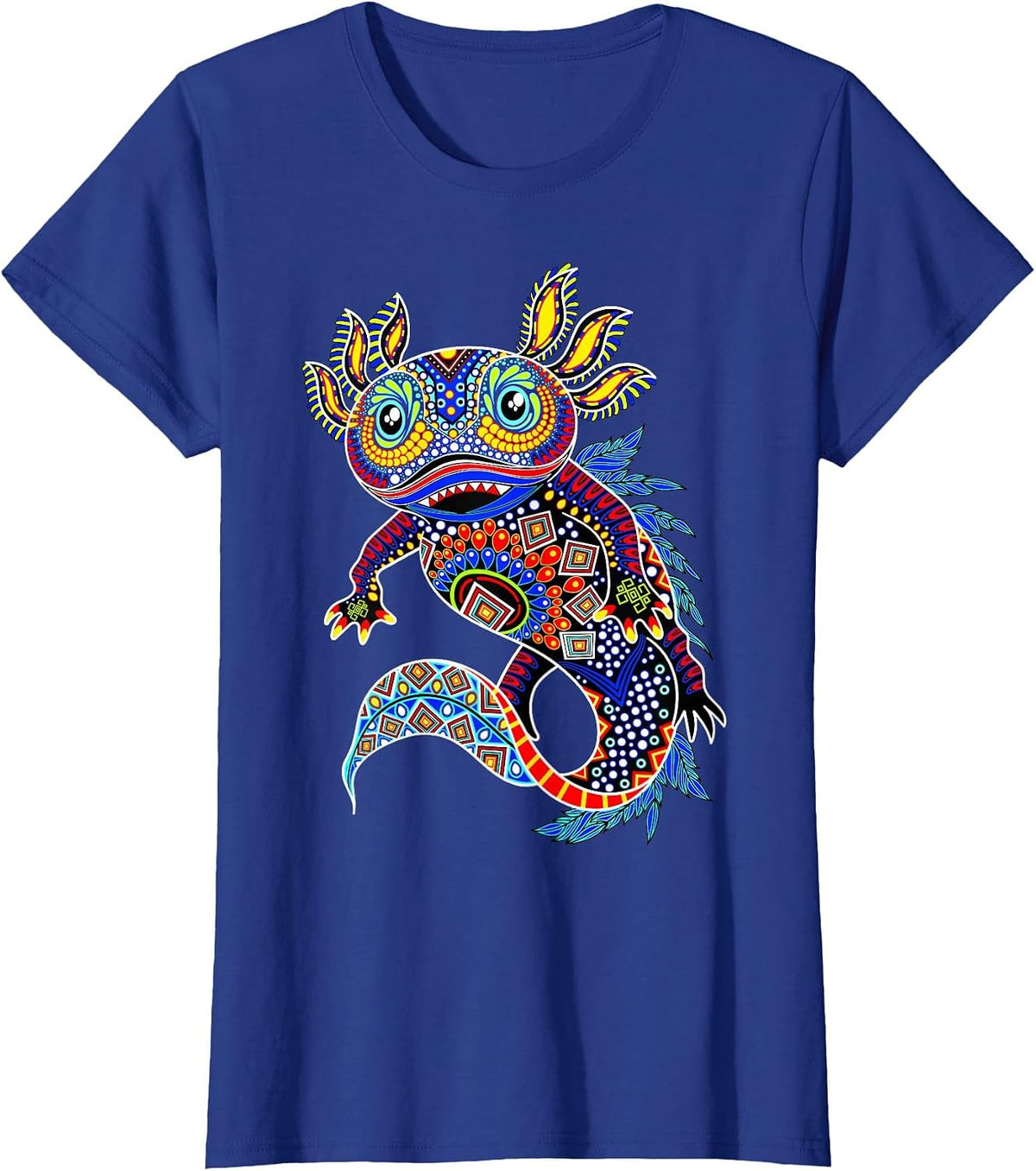 Axolotl Art Aztec Mexican Salamander Mexico Cinco De Mayo T-Shirt - Royal Blue