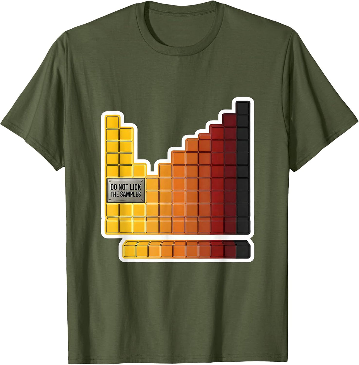 Men's Do Not Lick The Samples Funny Periodic Table Chemistry T-Shirt - Olive Green