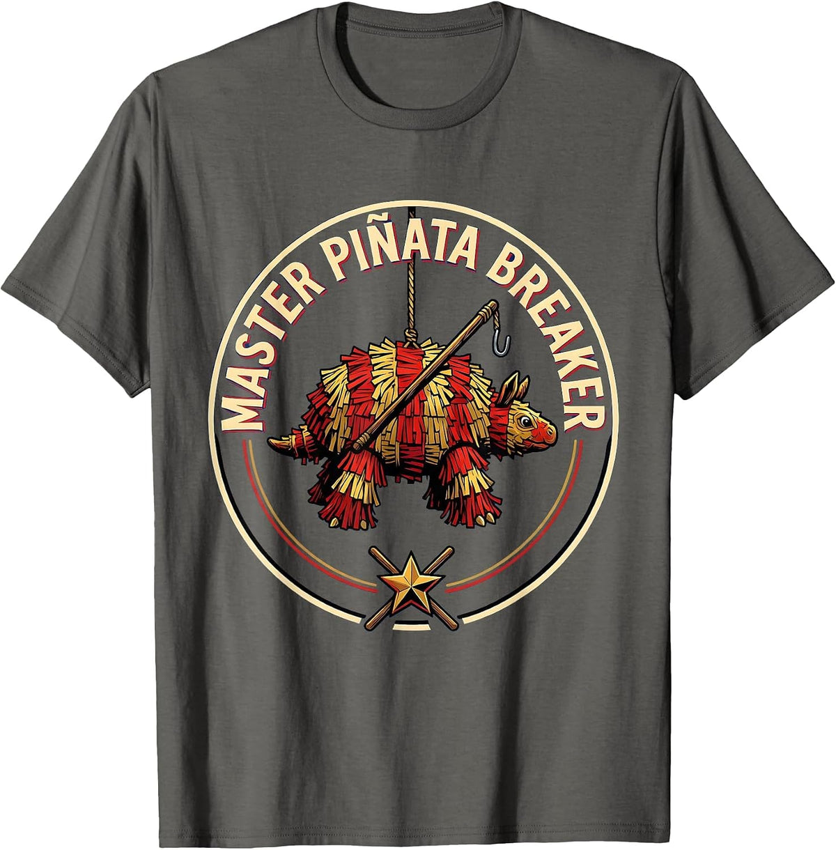 Master Piñata Breaker Funny Cinco De Mayo Party Costume T-Shirt - Asphalt Grey