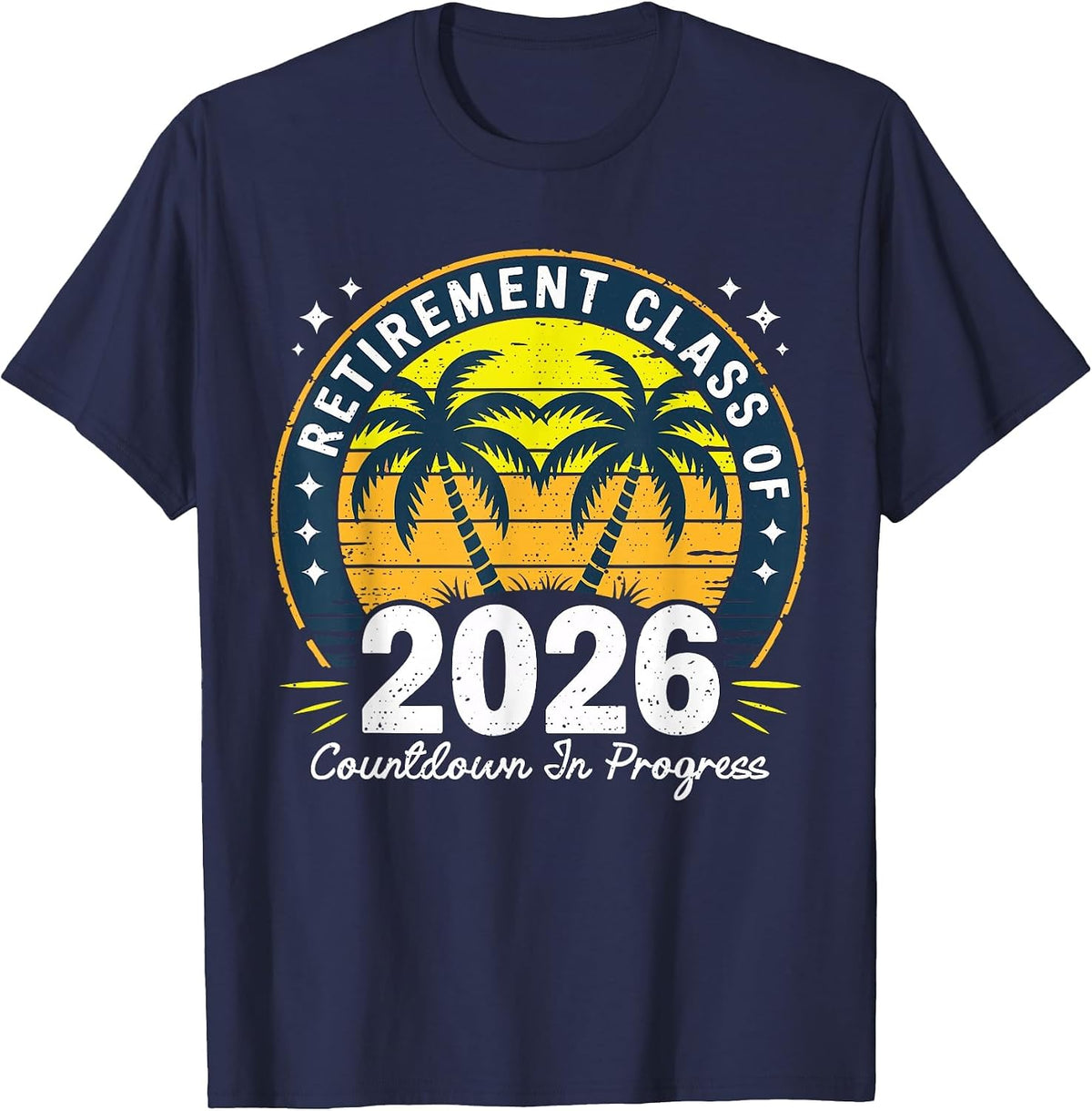 Retirement Class of 2026 Countdown in Progress Funny Teacher T-Shirt - Navy Blue