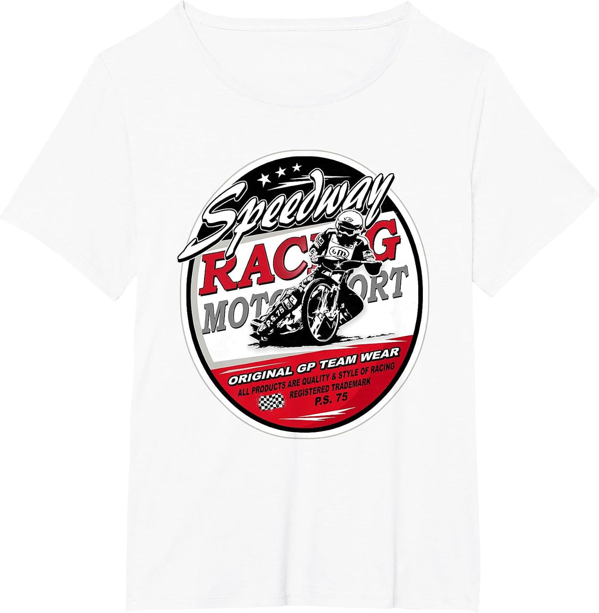 Motorcycle Speedway T-Shirt Flat Track Race T-Shirt - White