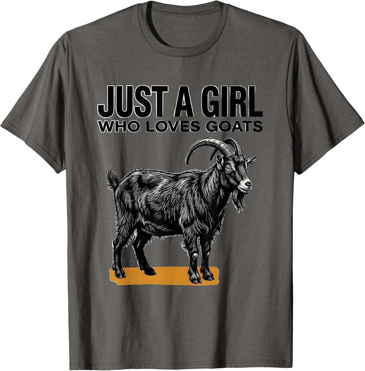 Just A Girl Who Loves Goats Cute Animal Lover Gift T-Shirt - Asphalt Grey