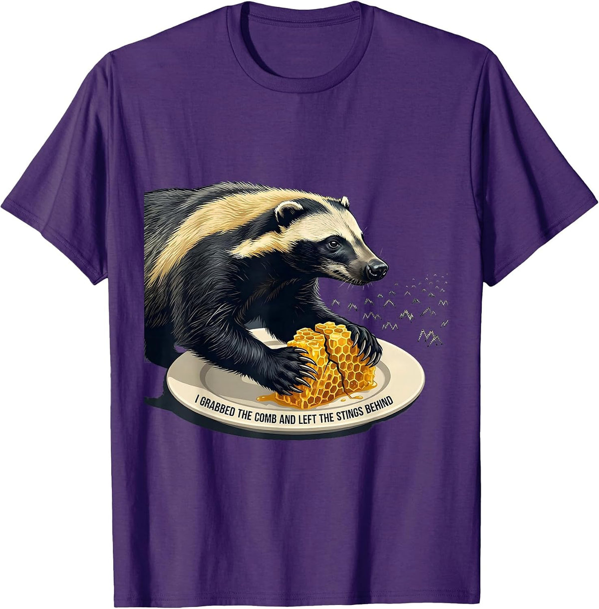 I Grabbed The Comb And Left The Stings Behind Funny T-Shirt - Purple