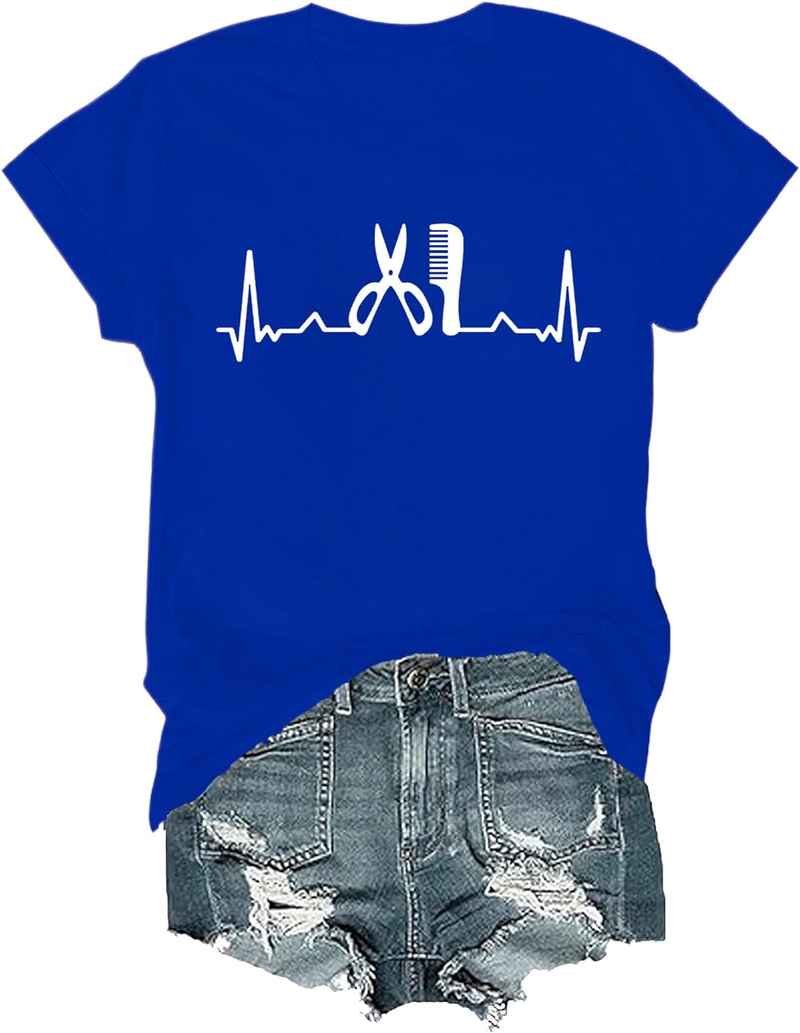 Hairstylist T-Shirt V Neck, Custom Hairstylist Shirt for Women Men - Royal Blue