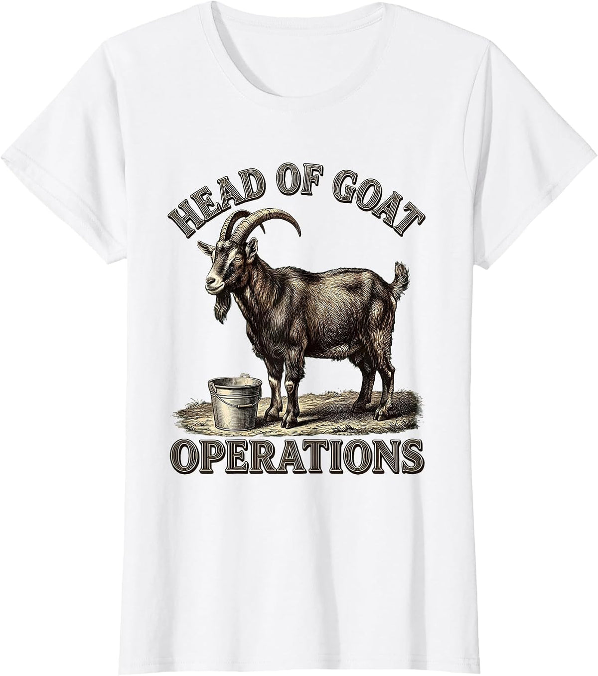 Women's Head Of Goat Operations Funny Goat Lover Farm Humor T-Shirt - White