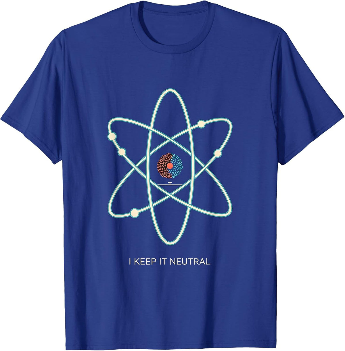Men's I Keep It Neutral Funny Chemistry Science Nerd Humor Gift T-Shirt - Royal Blue