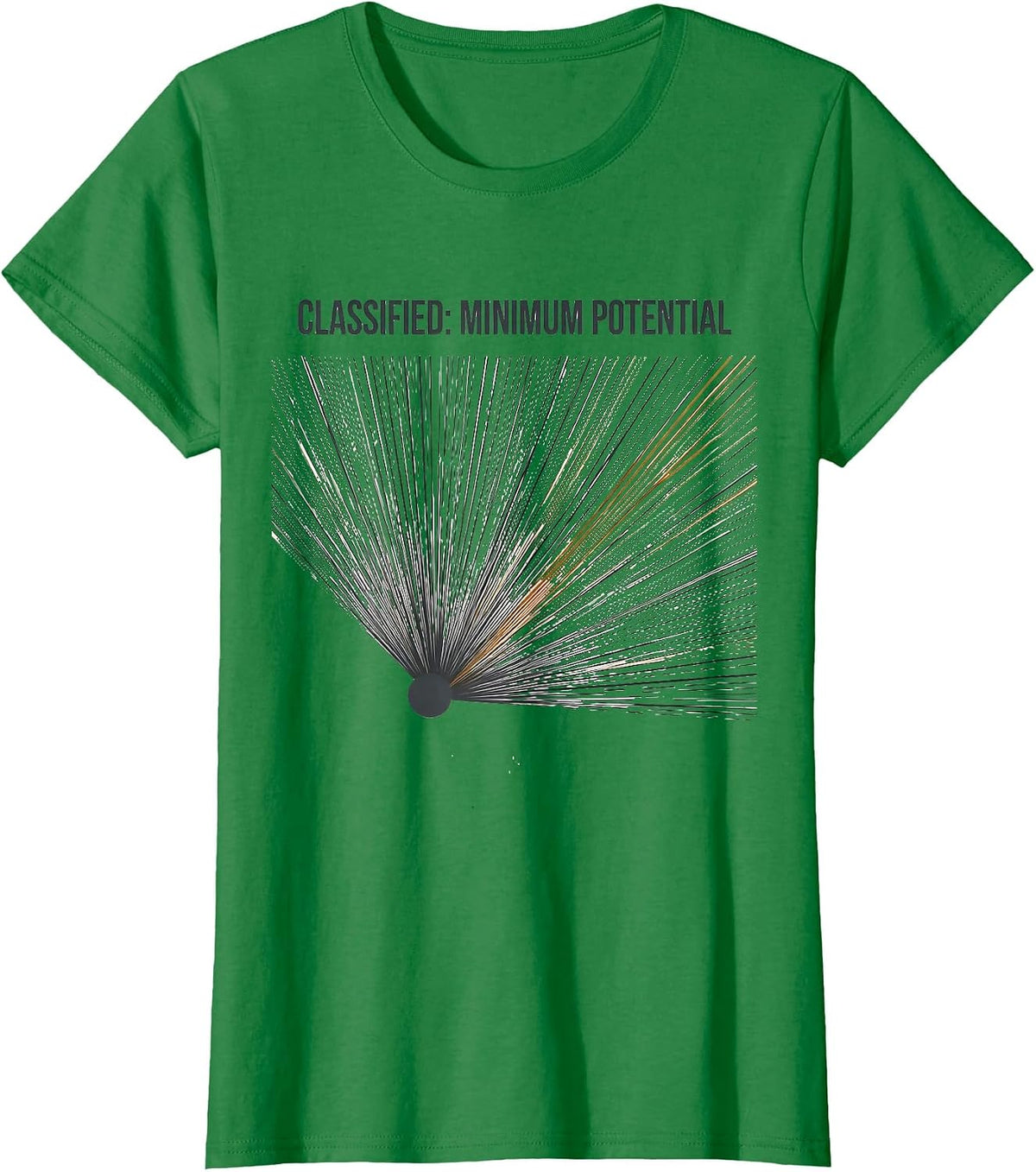Women's Classified: Minimum Potential Funny Physics Pun Humor T-Shirt - Kelly Green