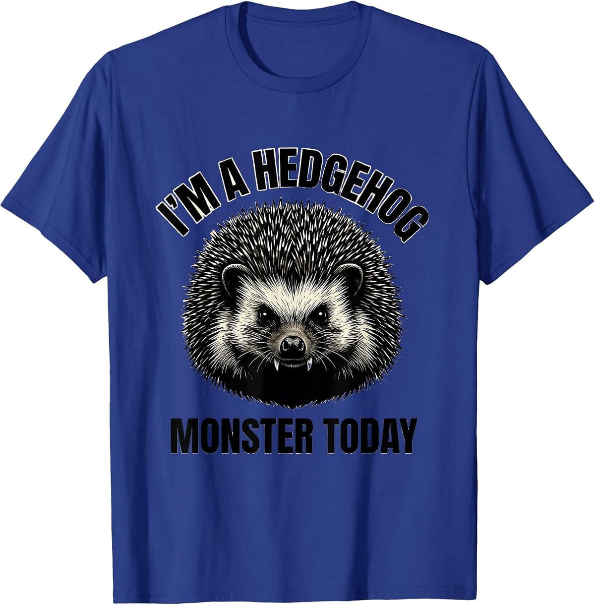 Men's I'm A Hedgehog Monster Today Funny Halloween Costume T-Shirt - Royal Blue