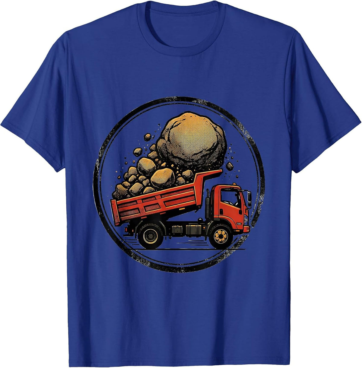 Dump Truck Badge Funny Trucker Diesel Driver Gift T-Shirt - Royal Blue