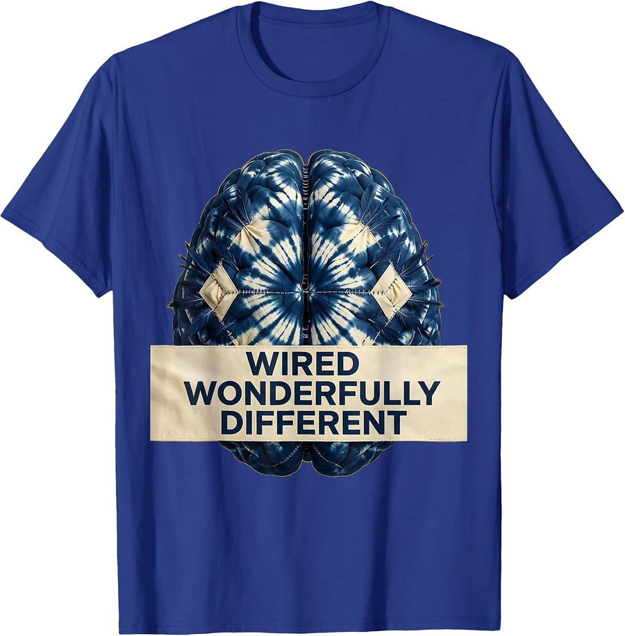 Wired Wonderfully Different Dyslexia Awareness T-Shirt - Royal Blue