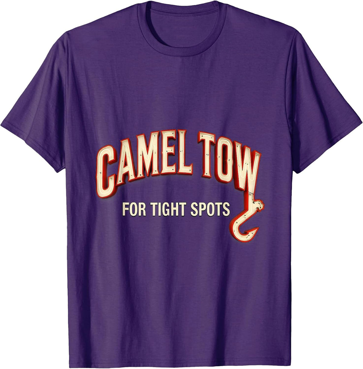 Men's Camel Tow For Tight Spots Raunchy Tow Truck Humor T-Shirt - Purple