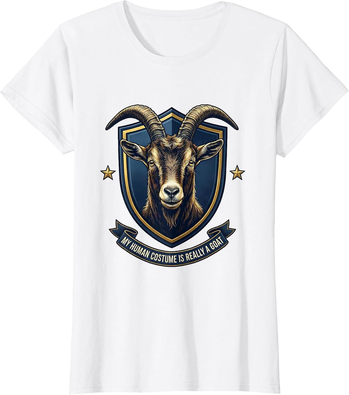 Women's My Human Costume Is Really A Goat Funny Goat Lover Halloween T-Shirt - White