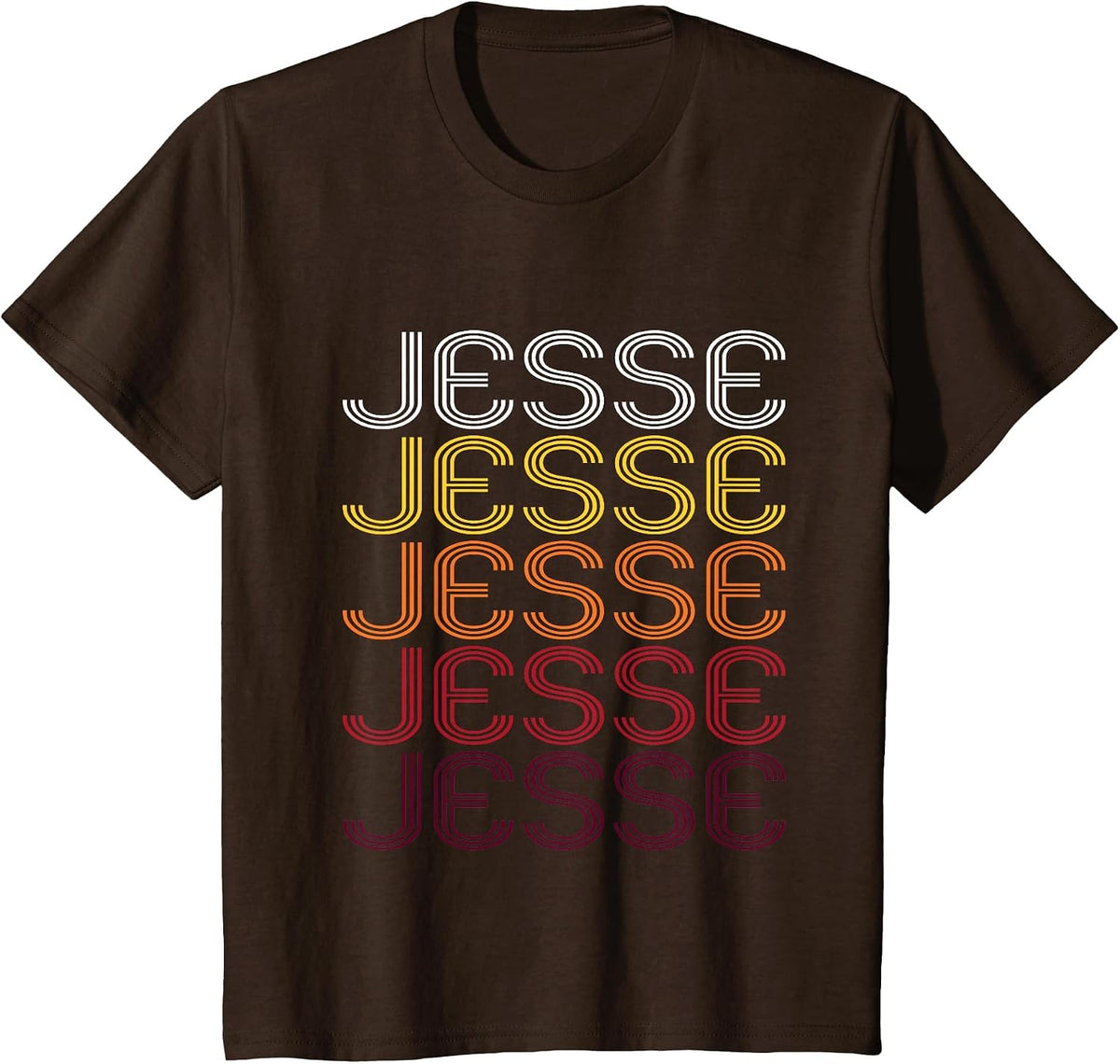 Jesse Retro Wordmark Pattern - Vintage Style T-Shirt T-Shirt - Brown