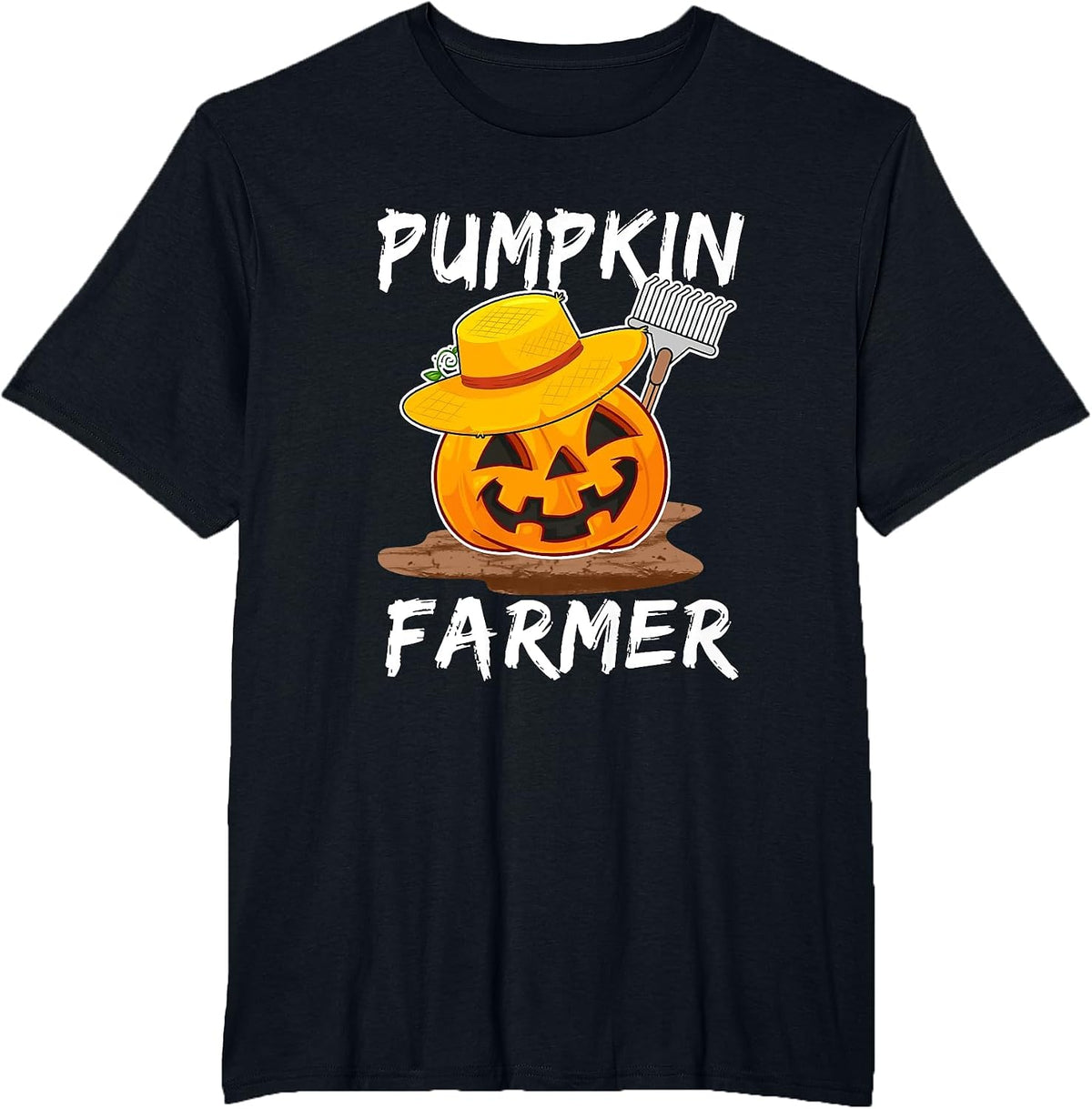 Pumpkin Farmer Funny Family Matching Halloween Costume T-Shirt - Black