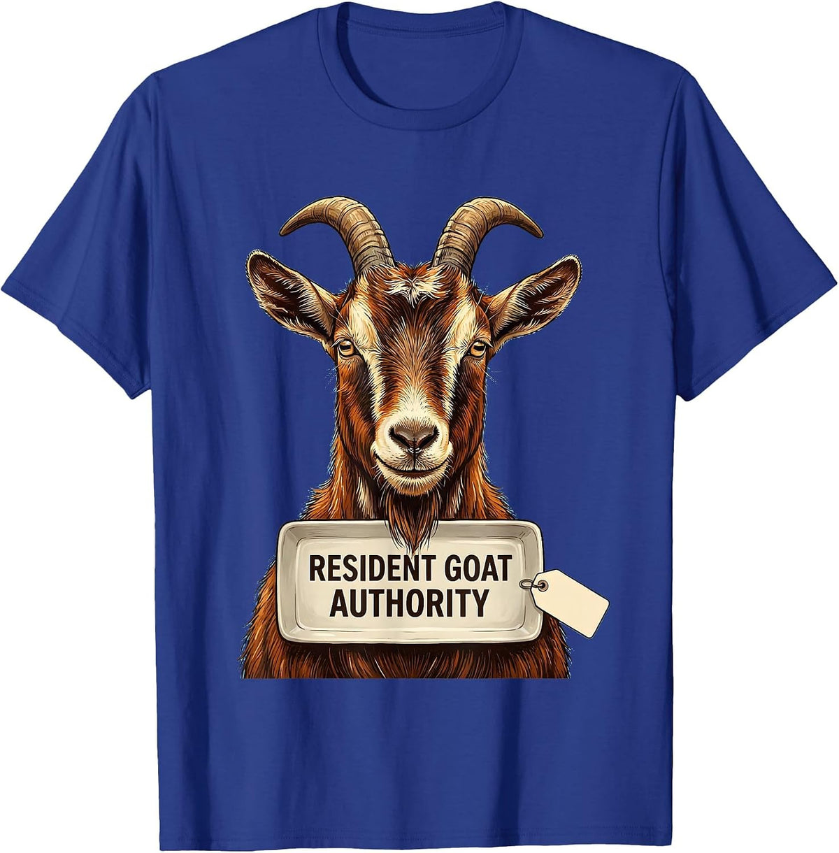 Men's Resident Goat Authority Funny Goat Lover Farm Humor T-Shirt - Royal Blue