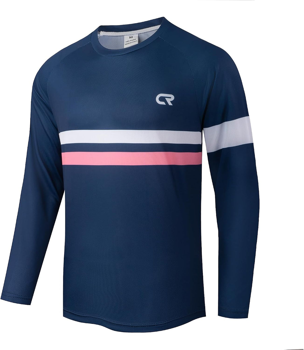 CR Men's Mountain Bike Jersey Shirt Long Sleeve MTB Cycling Jersey BMX Downhill Motocross Cyclocross T-Shirt - Navy Blue