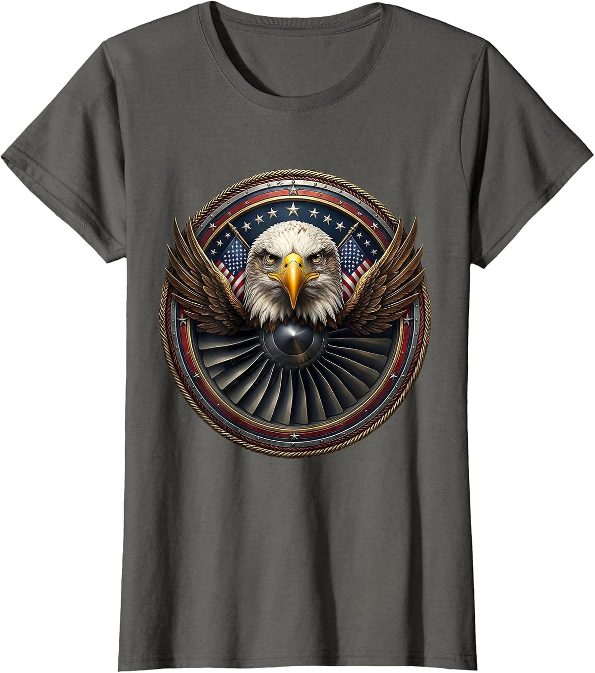 Women's Jet Engine Turbine Blades Close-Up Air Force T-Shirt - Asphalt Grey