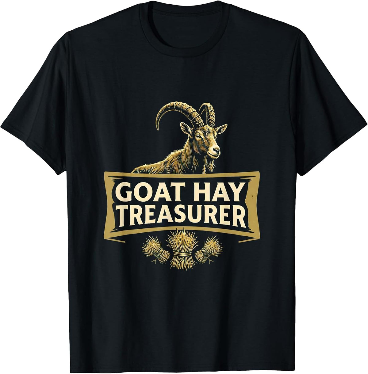 Men's Goat Hay Treasurer Funny Goat Owner Farmer Humor T-Shirt - Black