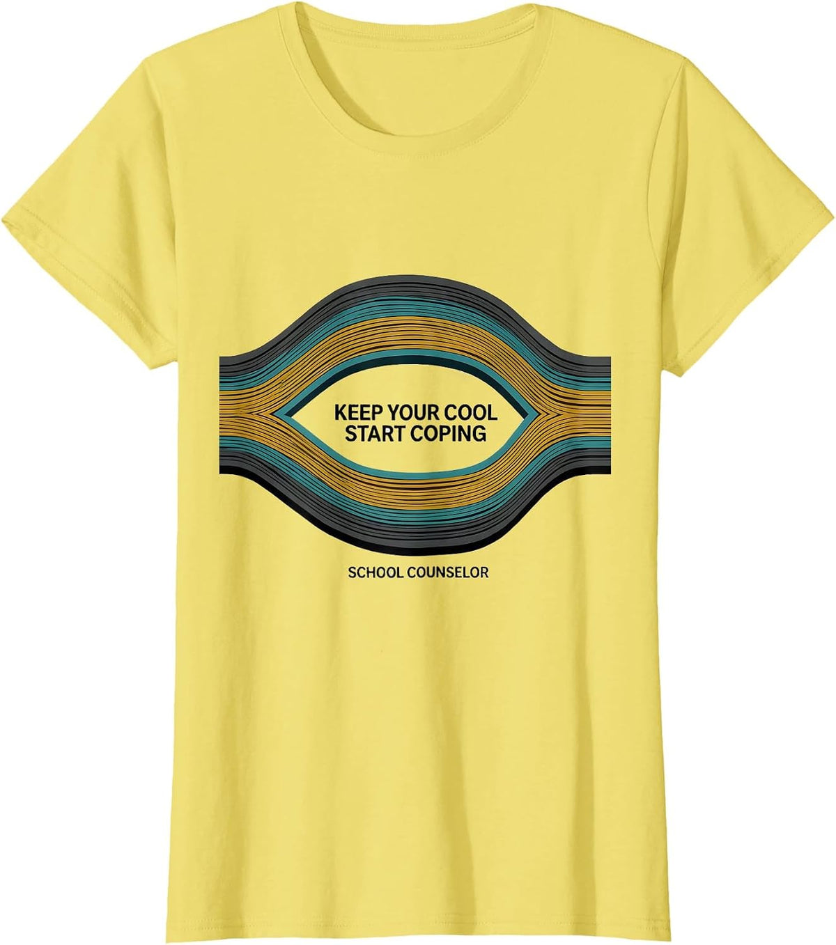 Women's Keep Your Cool Start Coping School Counselor T-Shirt - Lemon Yellow