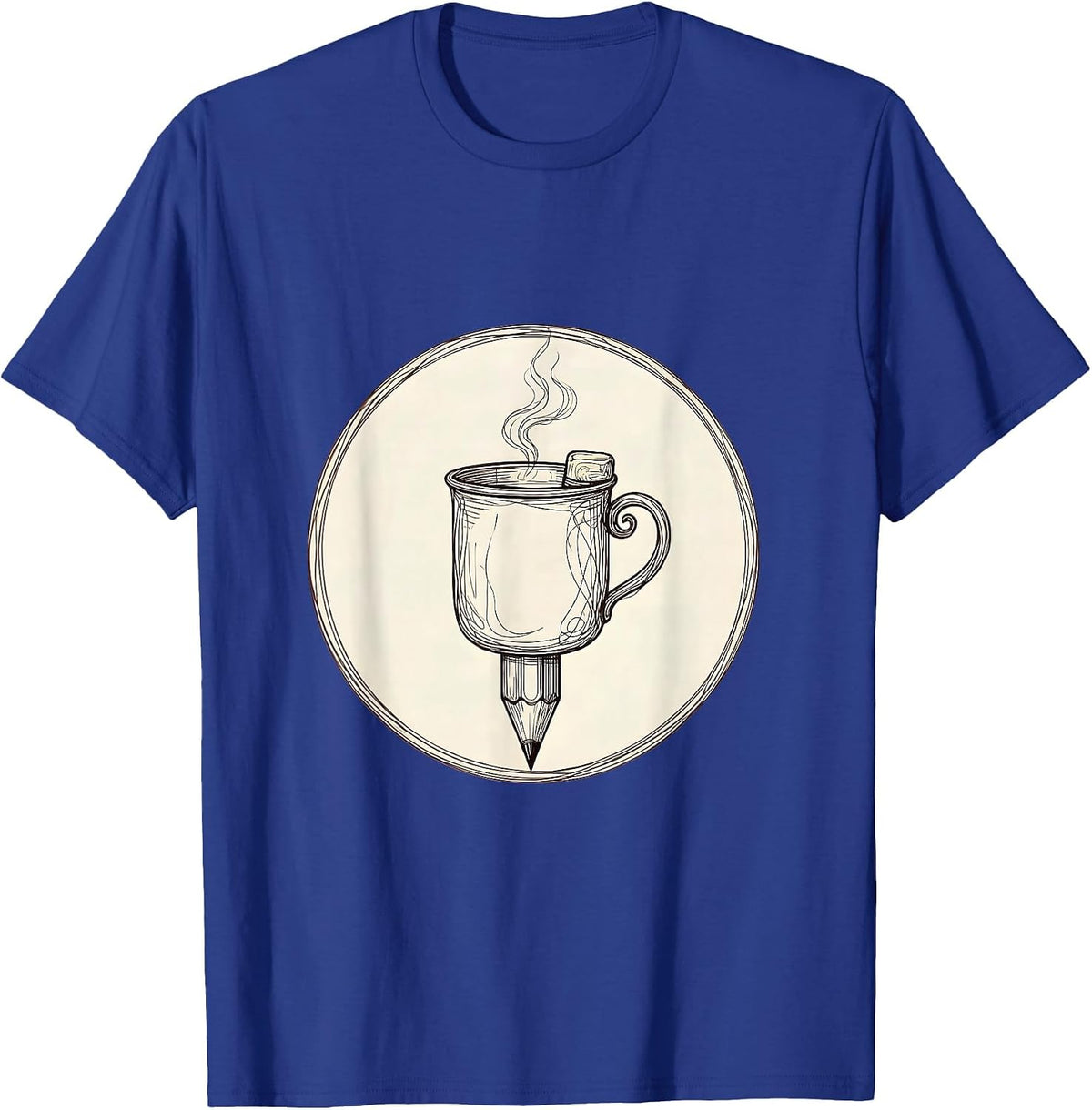 Elementary Teacher Pencil Coffee Mug Graphic T-Shirt - Royal Blue