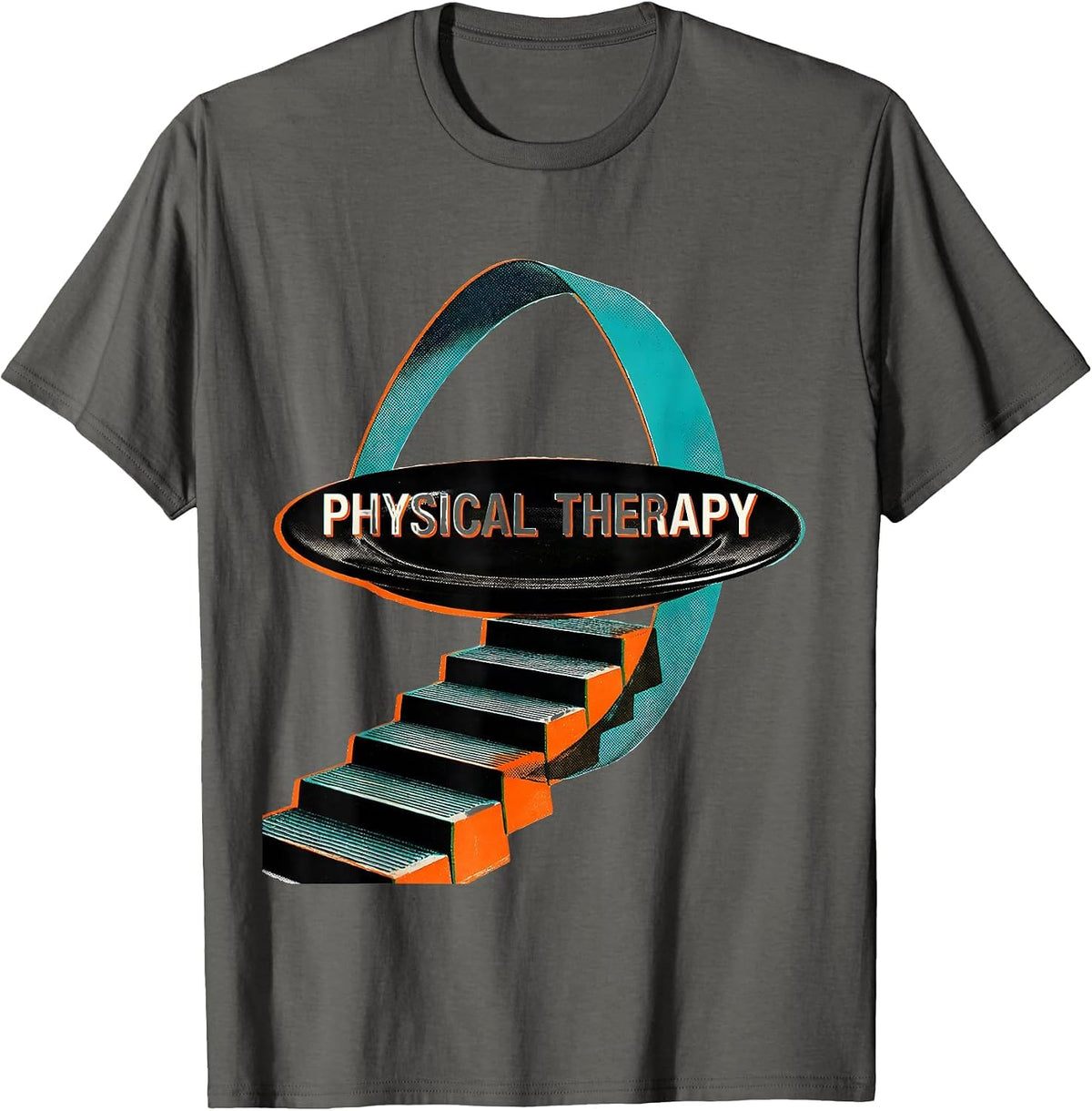 Men's Physical Therapy Risograph Occupational Therapist PT Student T-Shirt - Asphalt Grey