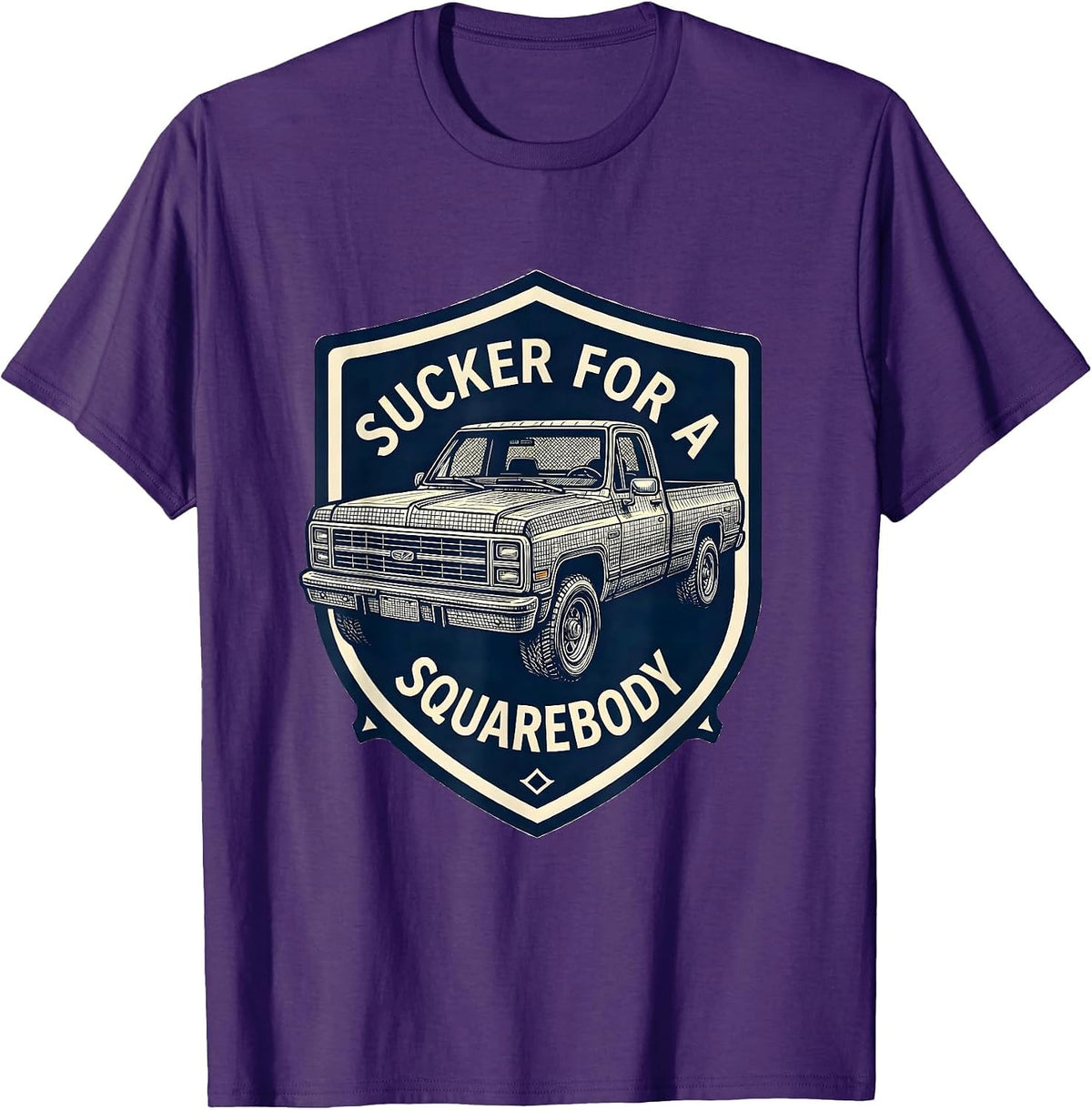 Sucker For A Squarebody Funny Trucker Pickup Truck Driver T-Shirt - Purple