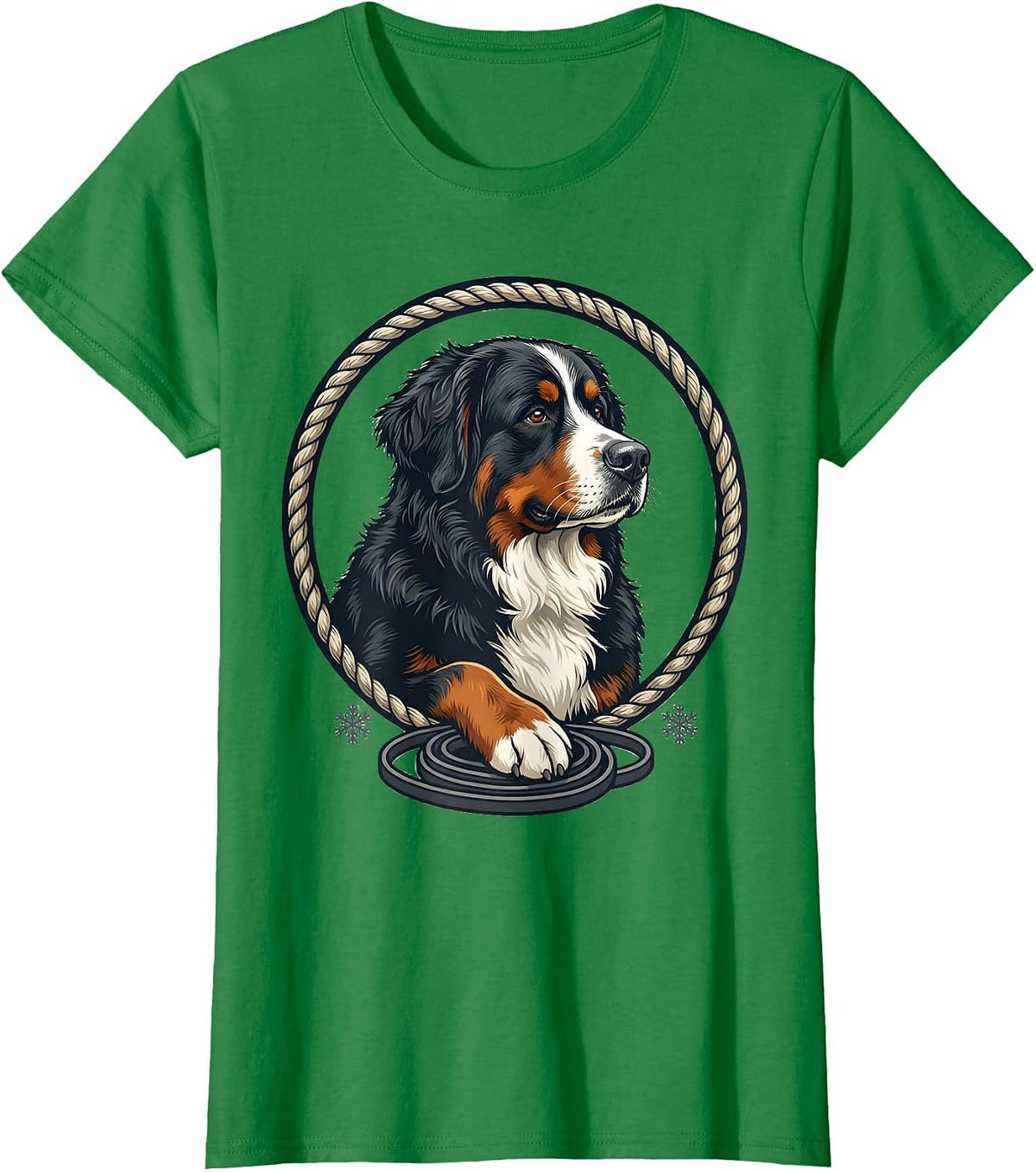 Bernese Mountain Dog Badge Breed Lover Gift T-Shirt - Kelly Green