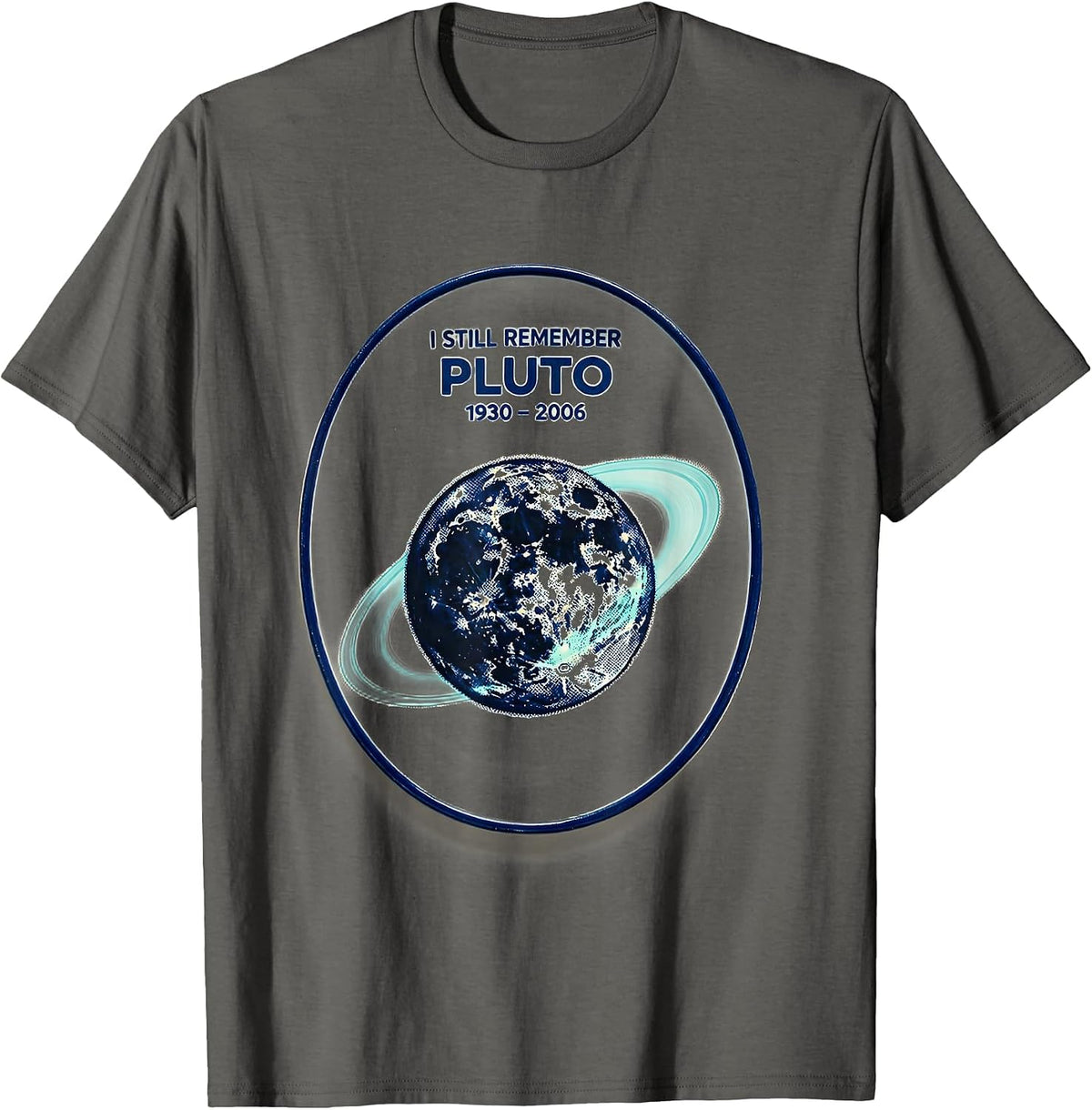 I Still Remember Pluto 1930-2006 Funny Retro Astronomy T-Shirt - Asphalt Grey