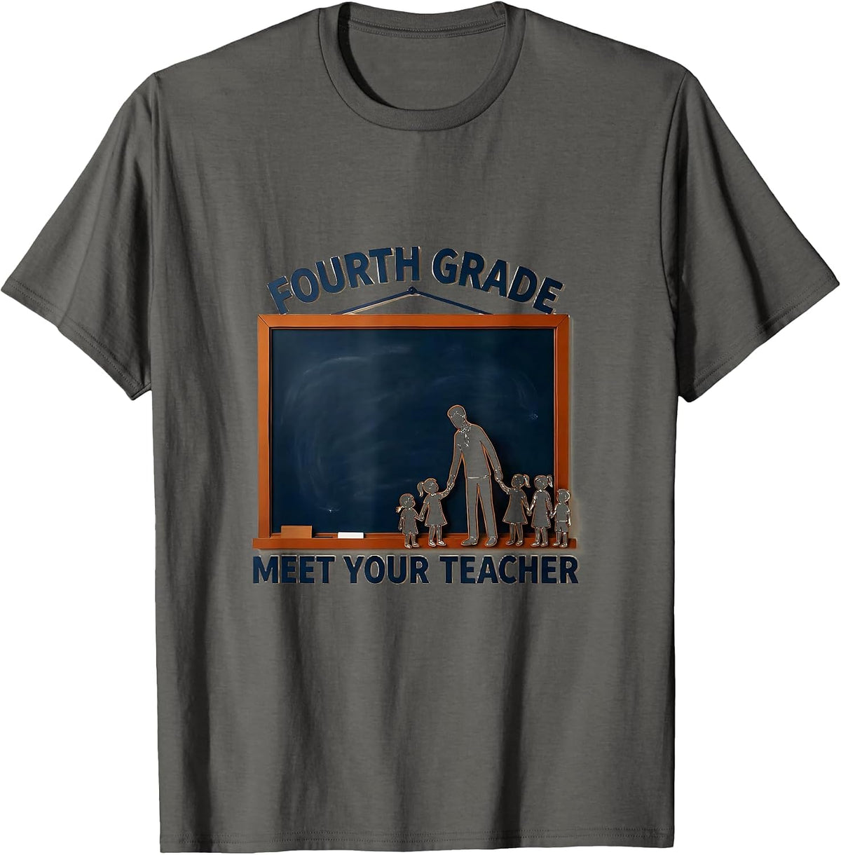 Men's Fourth Grade Meet Your Teacher Funny Teacher Team Back To T-Shirt - Asphalt Grey