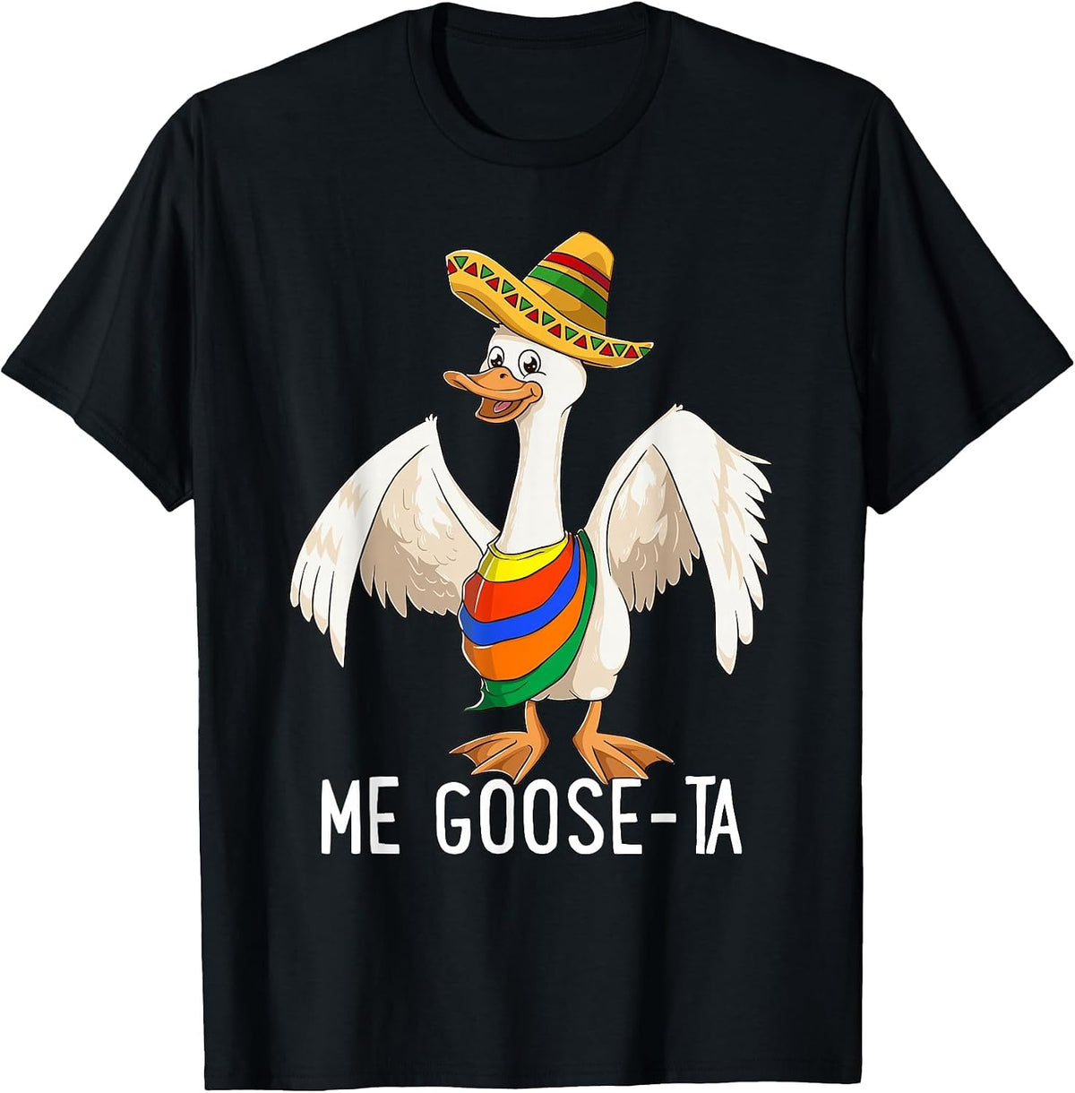 Me Goose-Ta Mexican Spanish Me Gusta Farmer Goose T-Shirt - Black