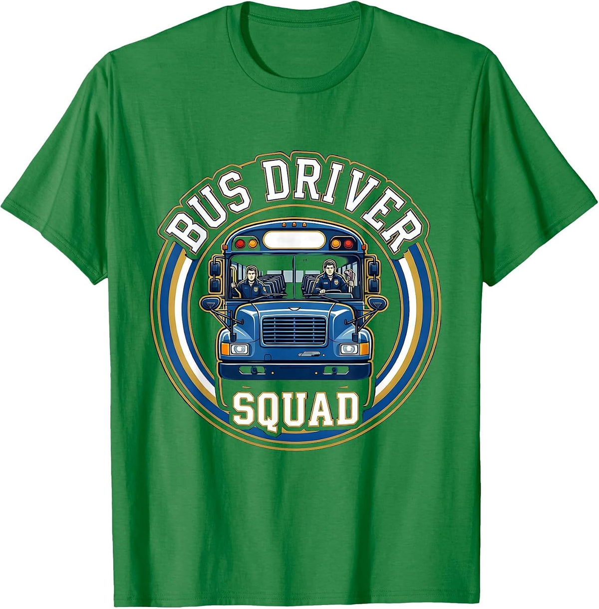 Men's School Bus Driver Crew Appreciation Back To School T-Shirt - Kelly Green