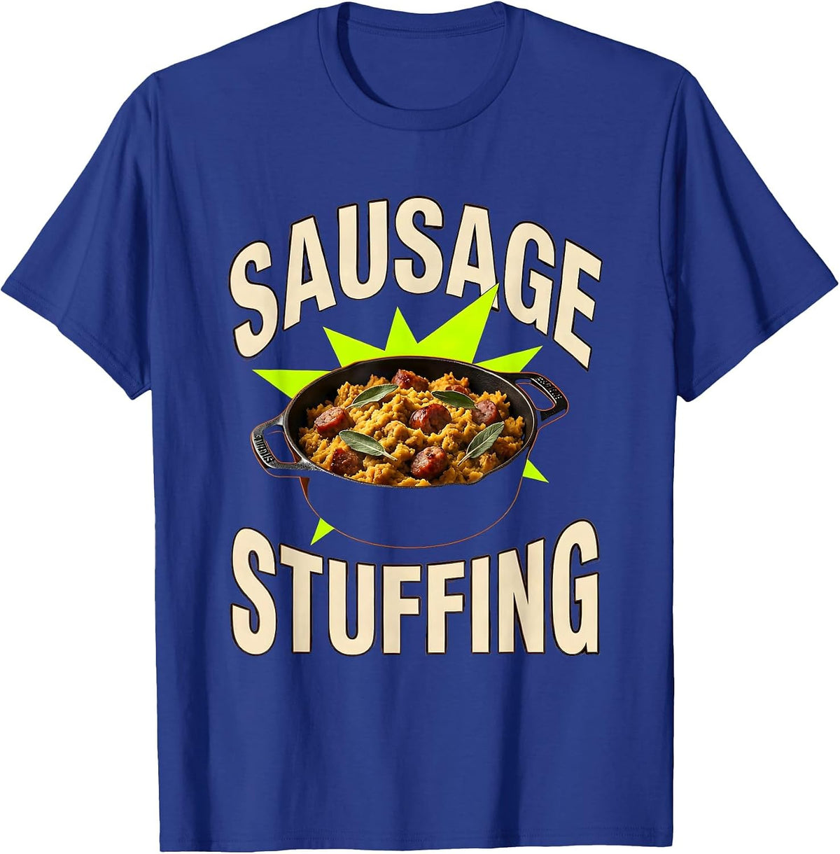 Men's Sausage Stuffing Bootleg 90's Rap Rock Vintage Funny T-Shirt - Royal Blue