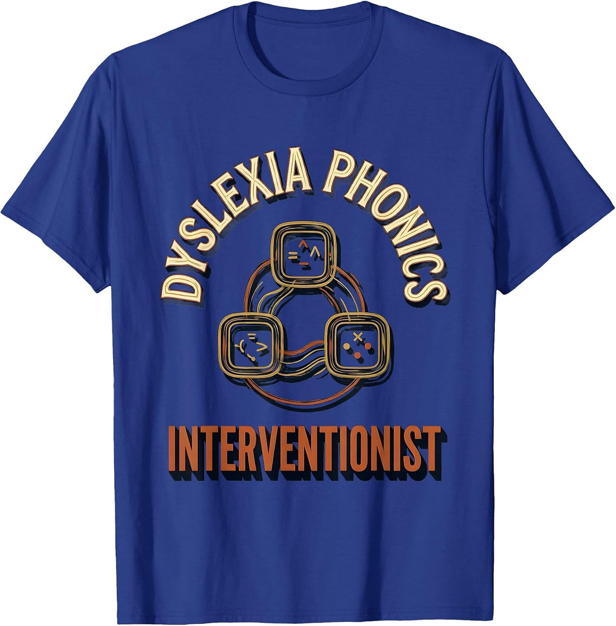 Men's Dyslexia Phonics Interventionist Teacher Awareness Squad T-Shirt - Royal Blue