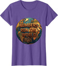 Numbers Run The World Math Lover Design T-Shirt - Purple Heather