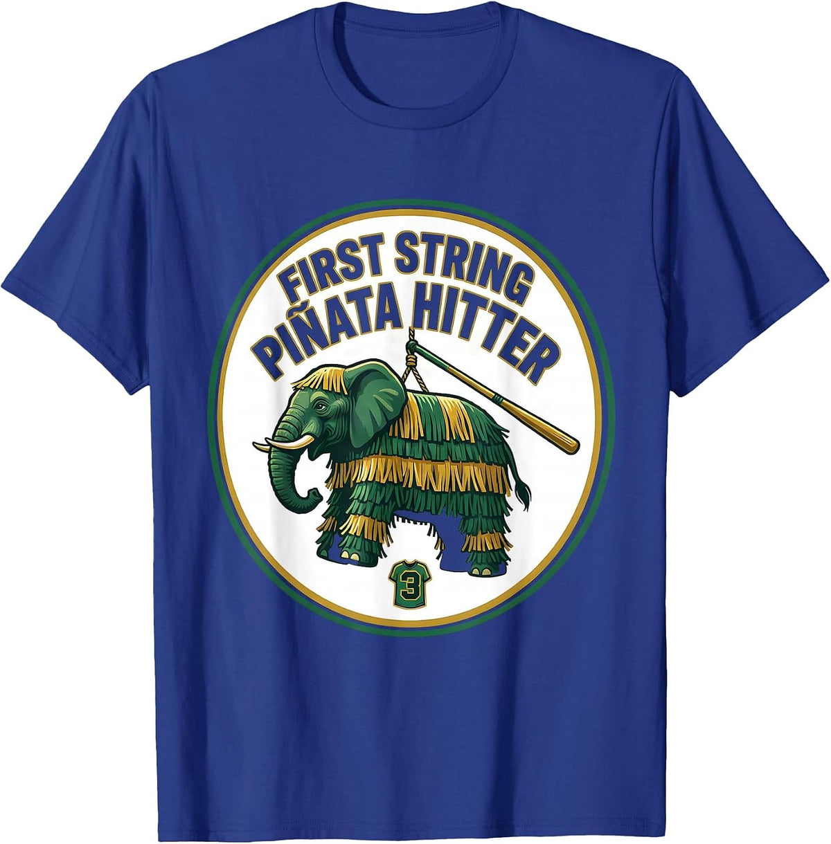 Men's First String Piñata Hitter Sports Cinco De Mayo Party T-Shirt - Royal Blue