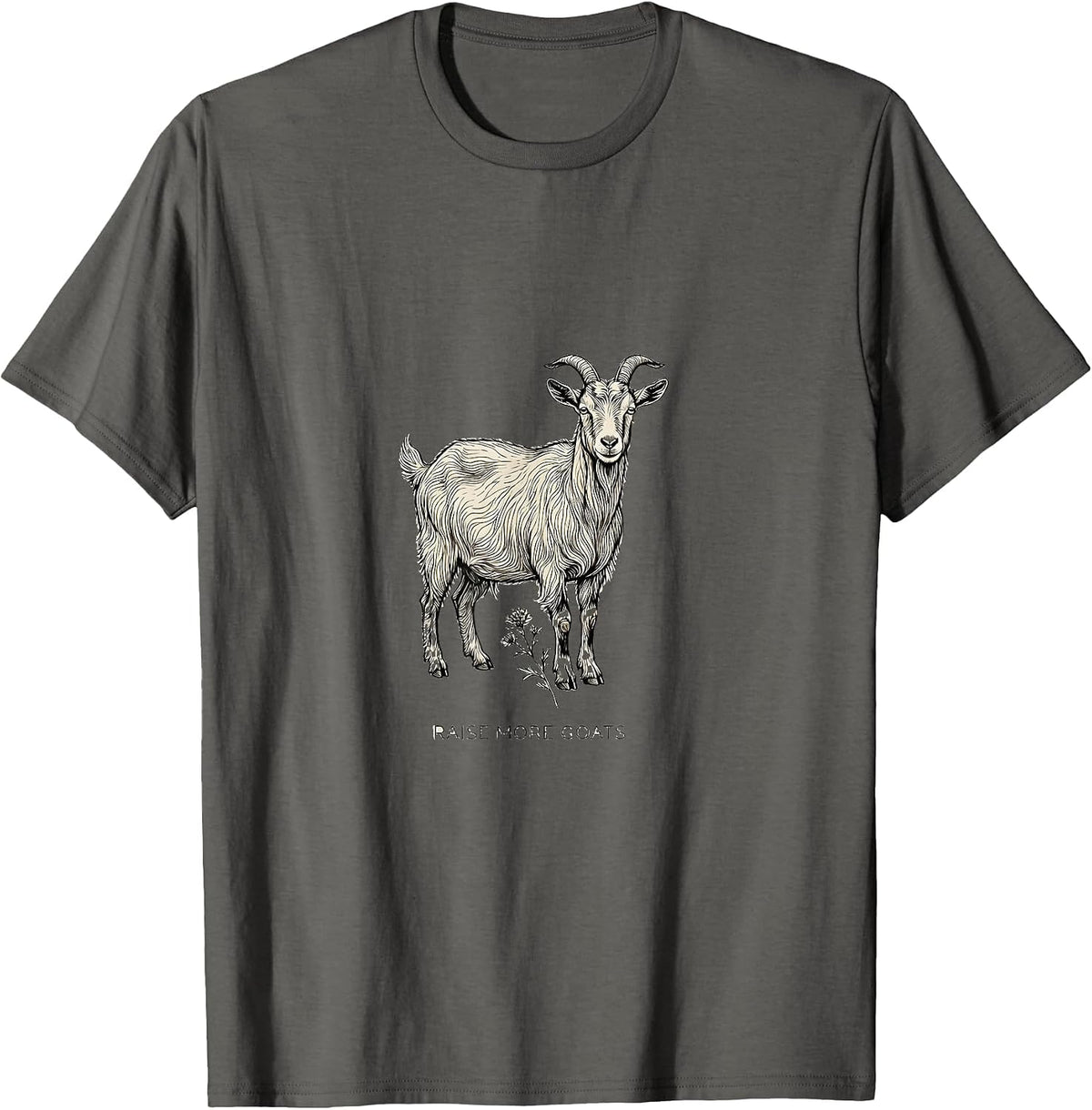 Men's Raise More Goats Funny Goat Lover Design T-Shirt - Asphalt Grey