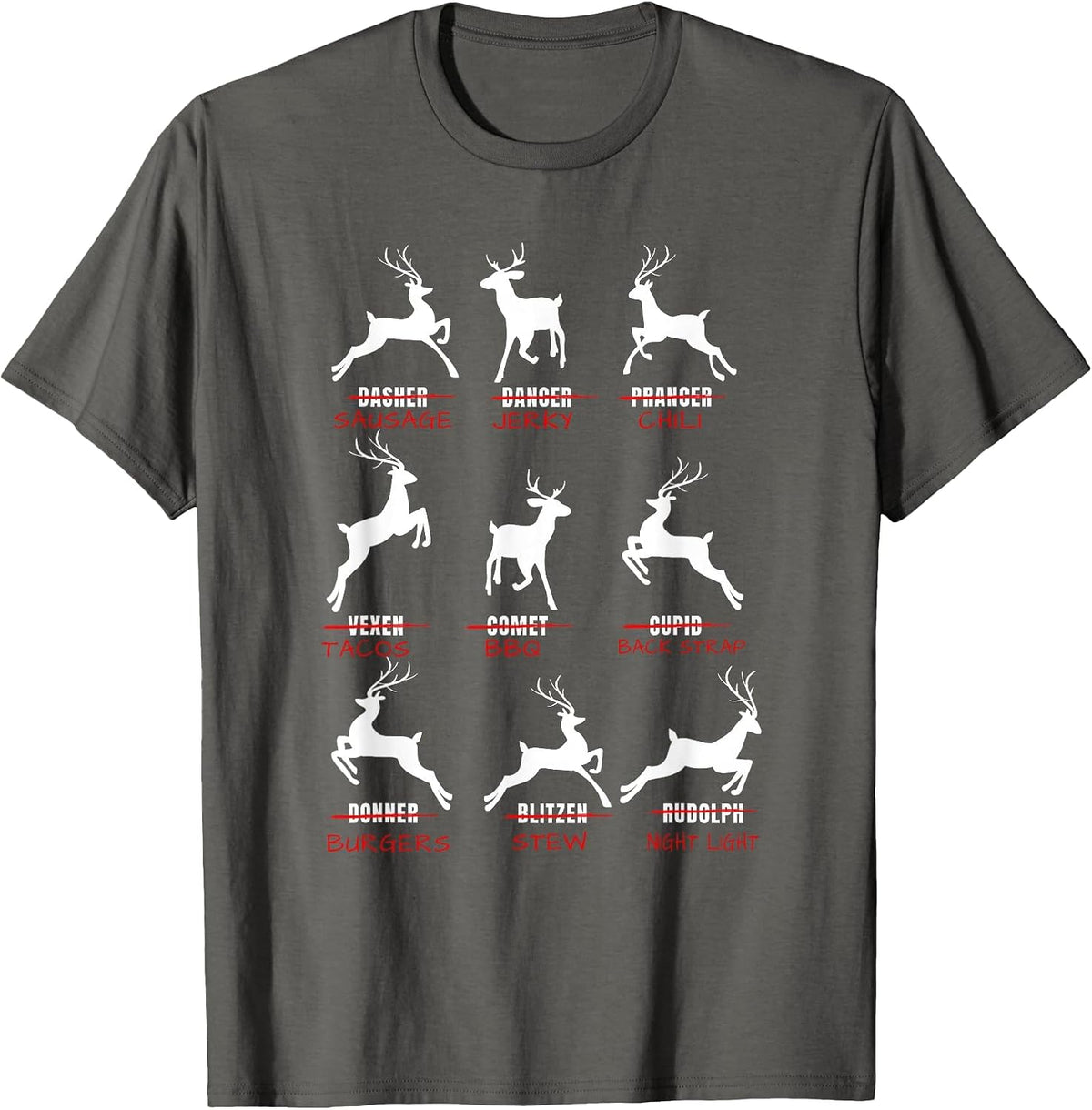 Funny Deer Hunters Reindeer Hunting T-Shirt - Asphalt Grey