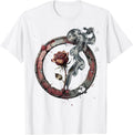 Wilting Rose Black Smoke Emo Gothic Design T-Shirt - White
