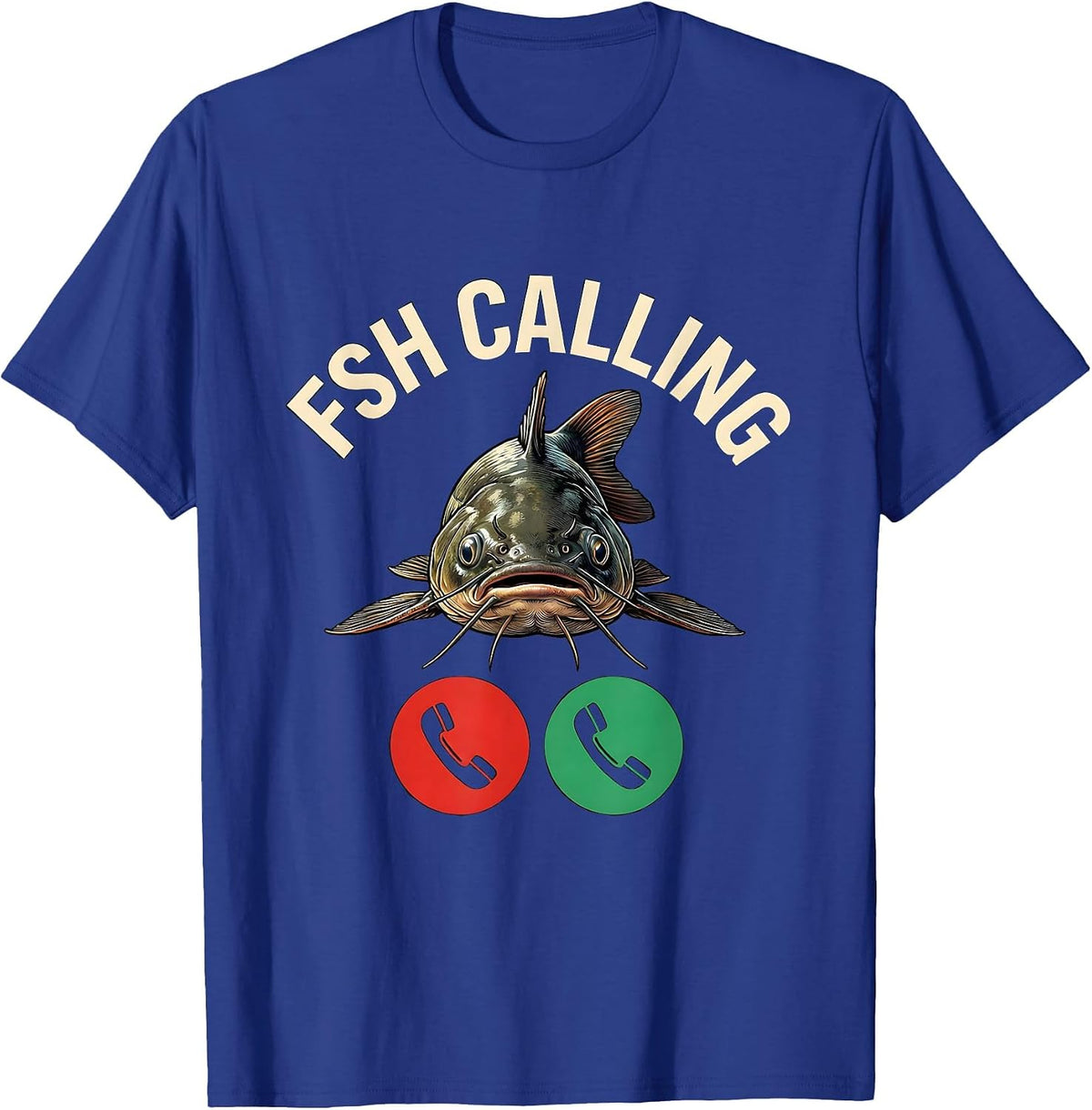 Fsh Calling Funny Fishing Meme Phone Call Parody T-Shirt - Royal Blue