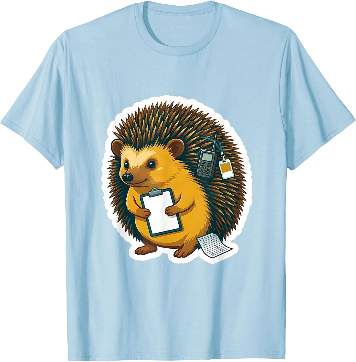 Men's Hedgehog Aide Para Normal Activities SPED Teacher Aide T-Shirt - Baby Blue
