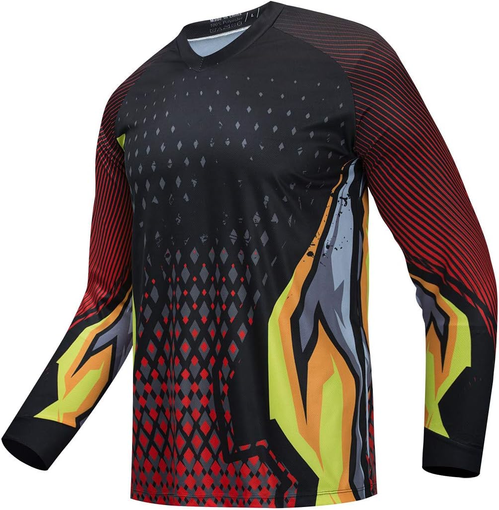 Men's Motocross Jersey Long Sleeve Motocross Shirt Men Mountain Dirt Bike Jersey Downhill Riding Racing Clothing Tops -