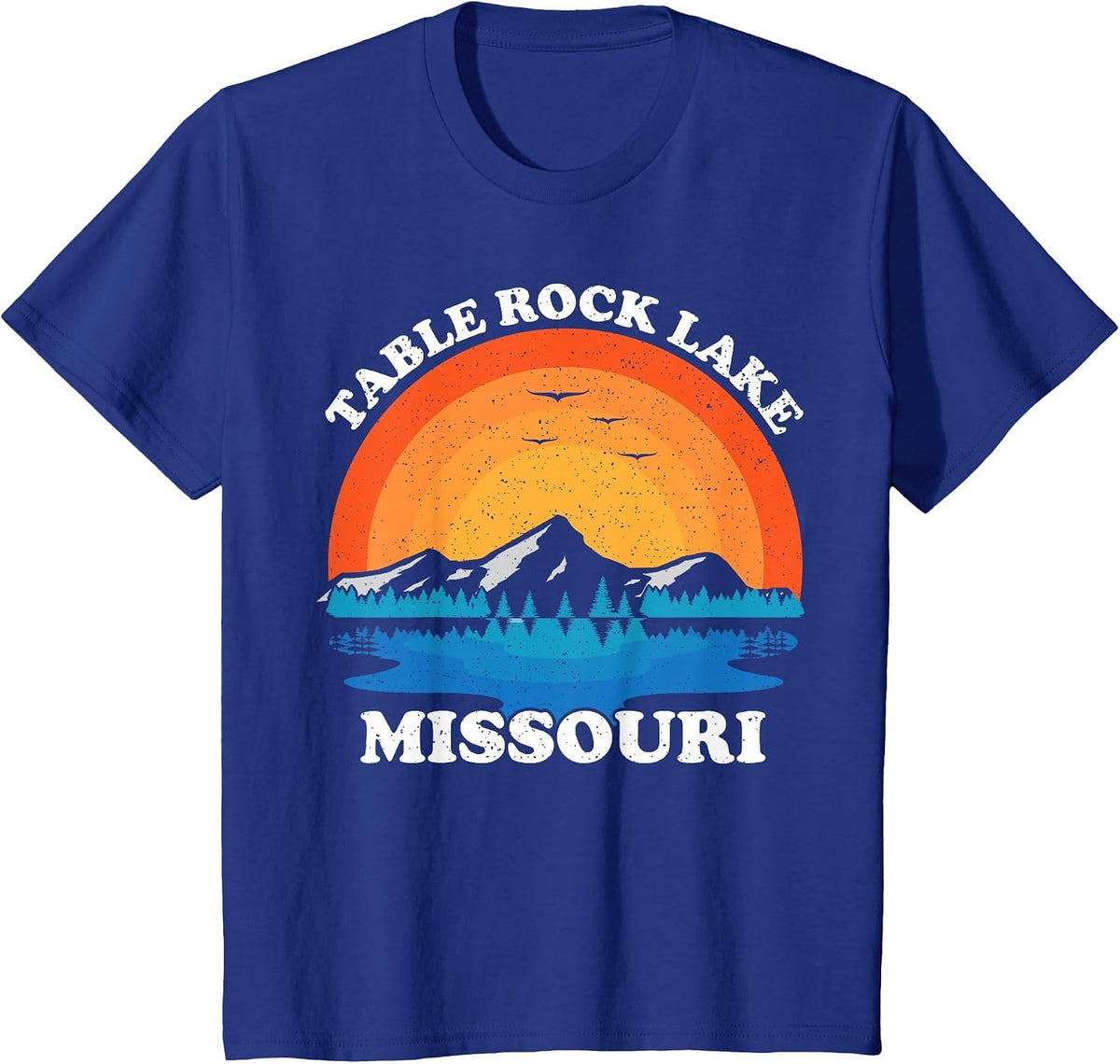 Summer Vacation Retro Sunset Missouri Table Rock Lake T-Shirt - Royal Blue