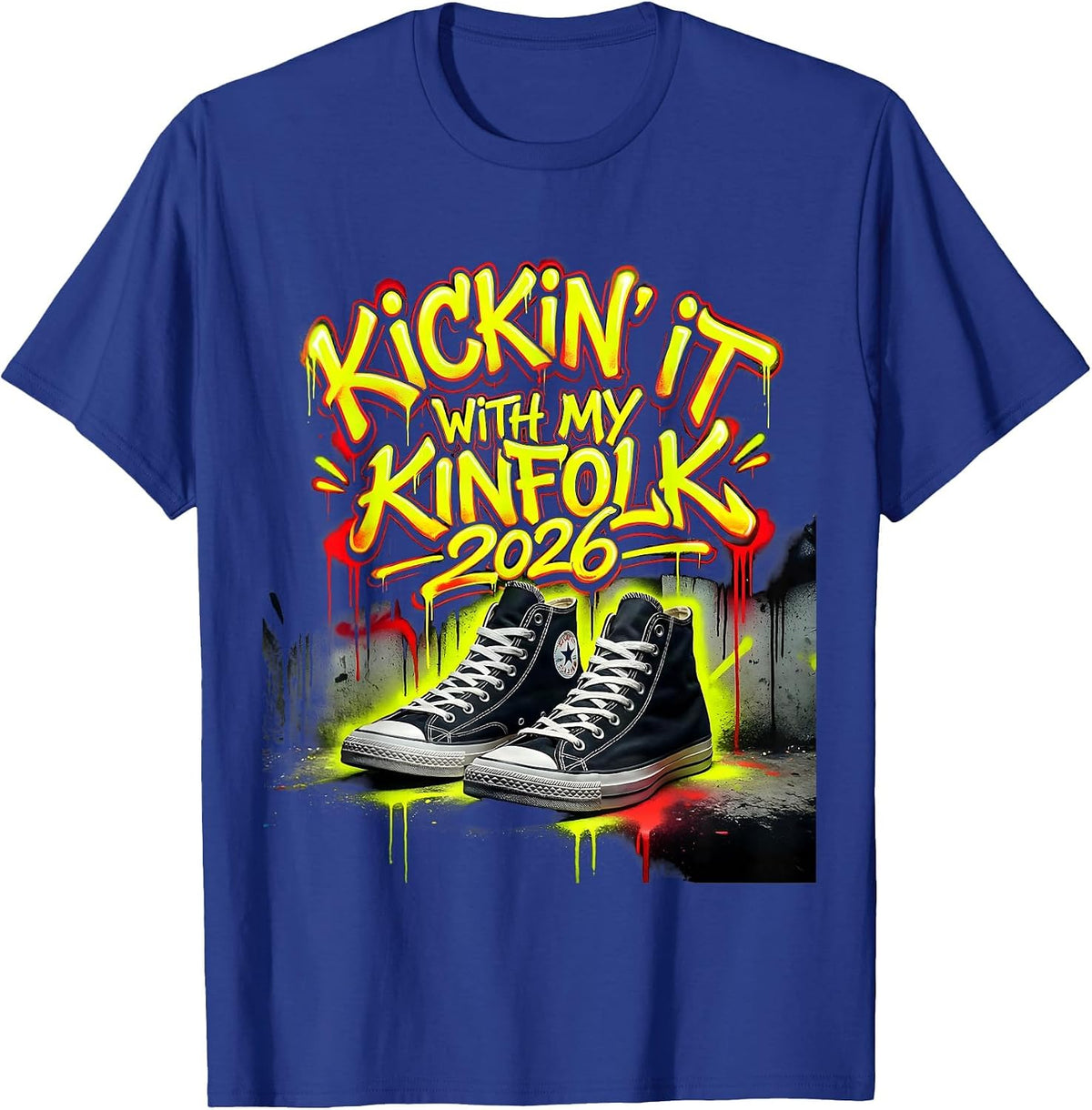 Kickin It With My Kinfolk 2026 Funny Family Reunion Matching T-Shirt - Royal Blue