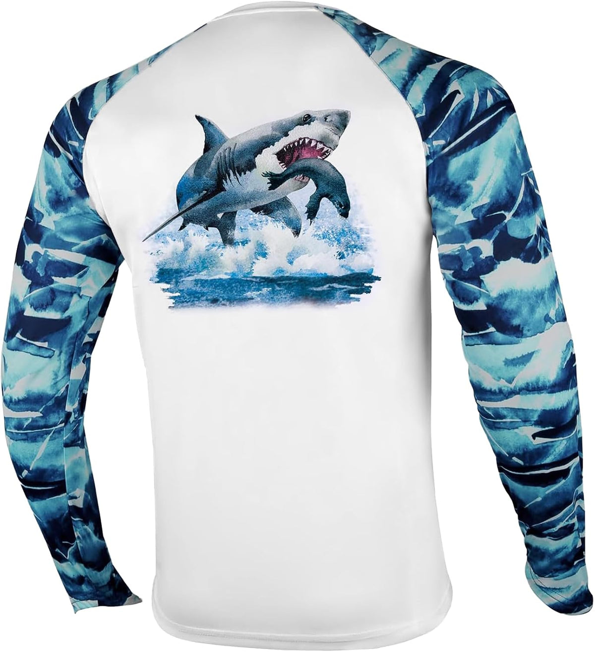 Palmyth Fishing Shirts for Men Long Sleeve UPF 50+ Quick-Dry T-Shirts - Sharks Chasing Seals