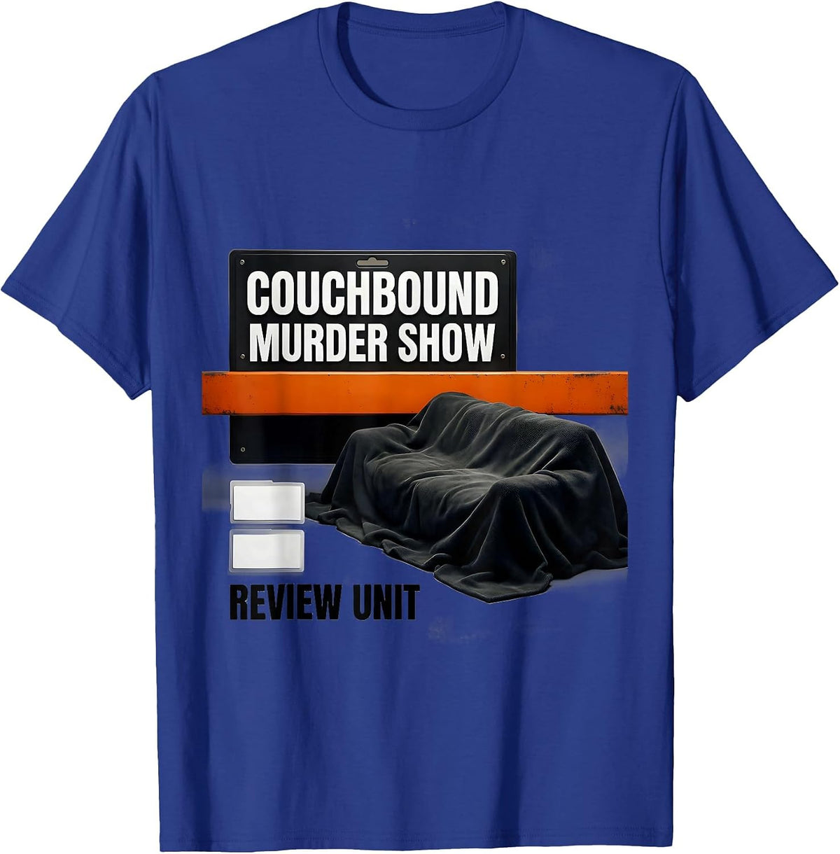 Men's Couchbound Murder Show Review Unit Funny True Crime Fan T-Shirt - Royal Blue