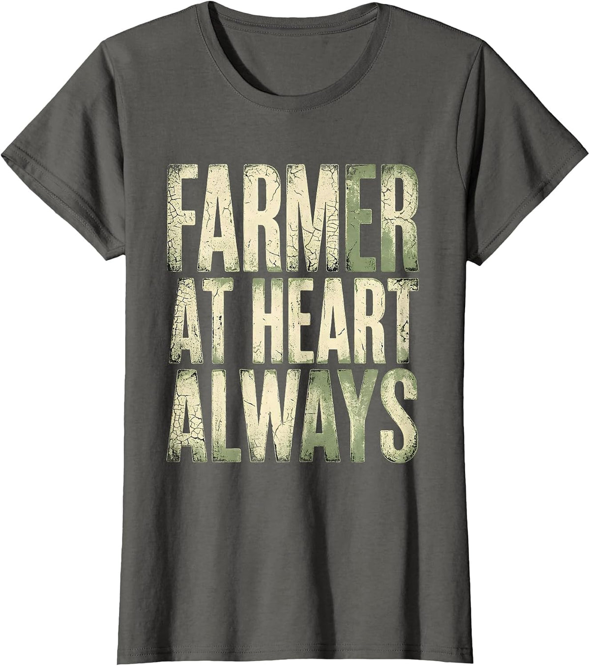 Women's Farmer At Heart Always Country Pride Design T-Shirt - Asphalt Grey