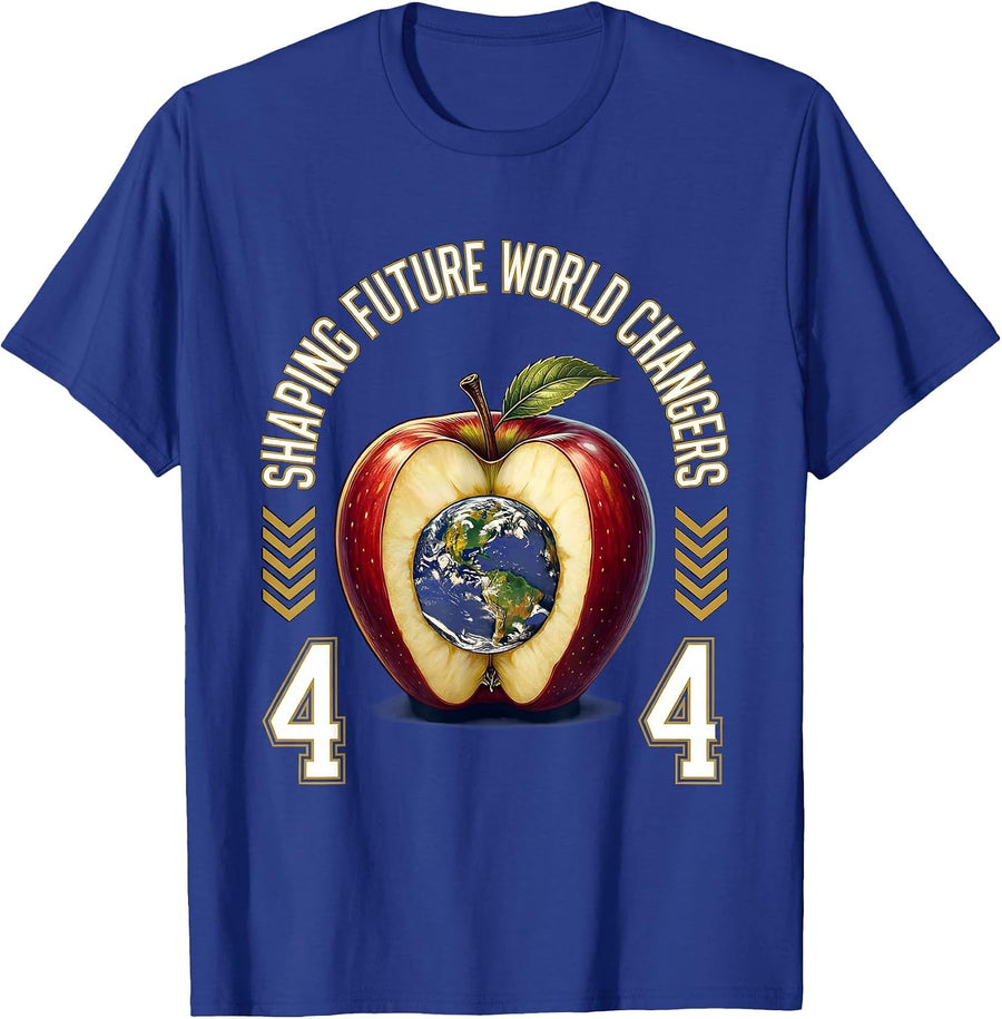 4th Grade Teacher Shaping Future World Changers T-Shirt - Royal Blue