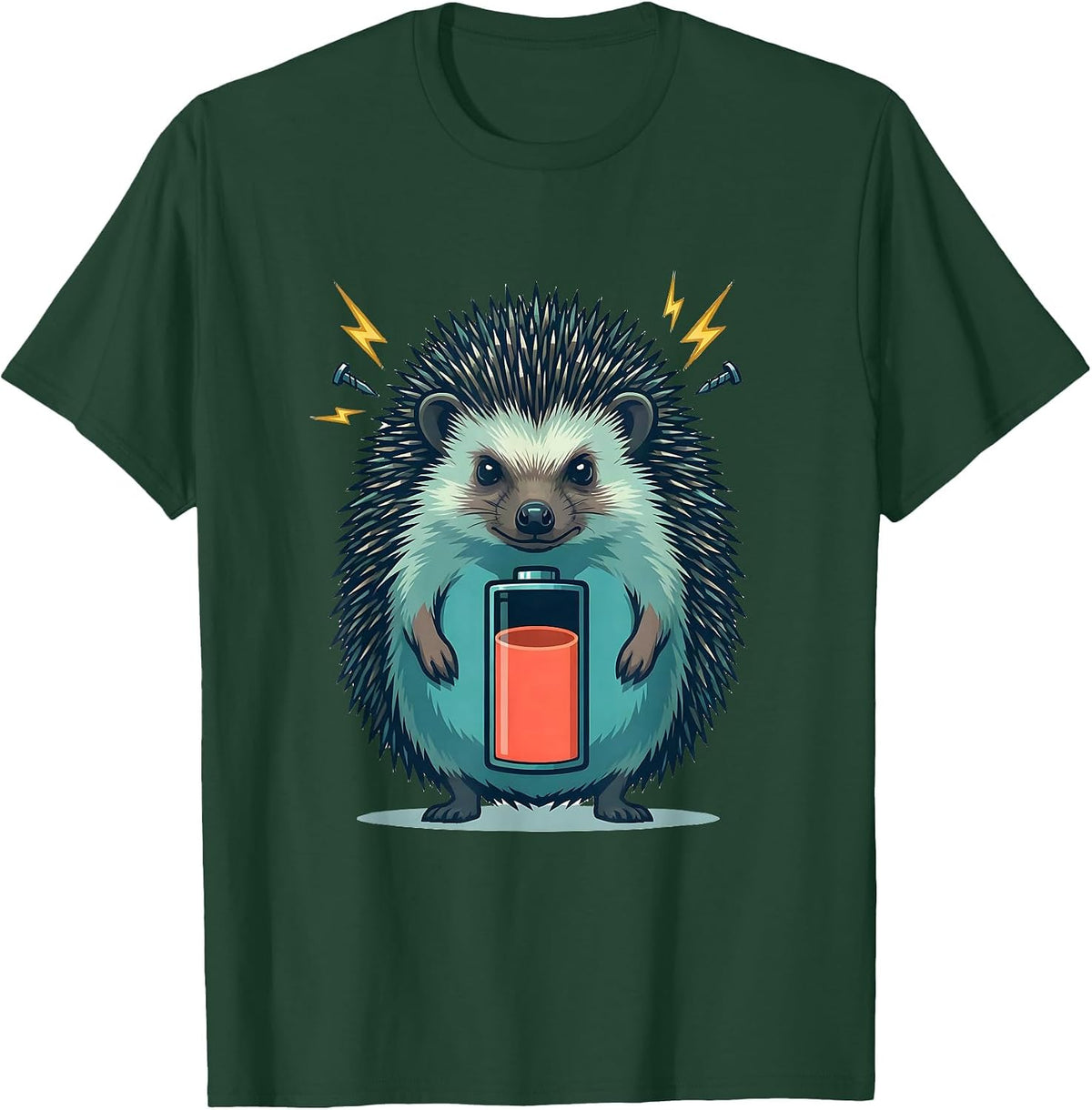 Calm Hedgehog Sarcastic Rage Animal Meme Humor T-Shirt - Dark Green