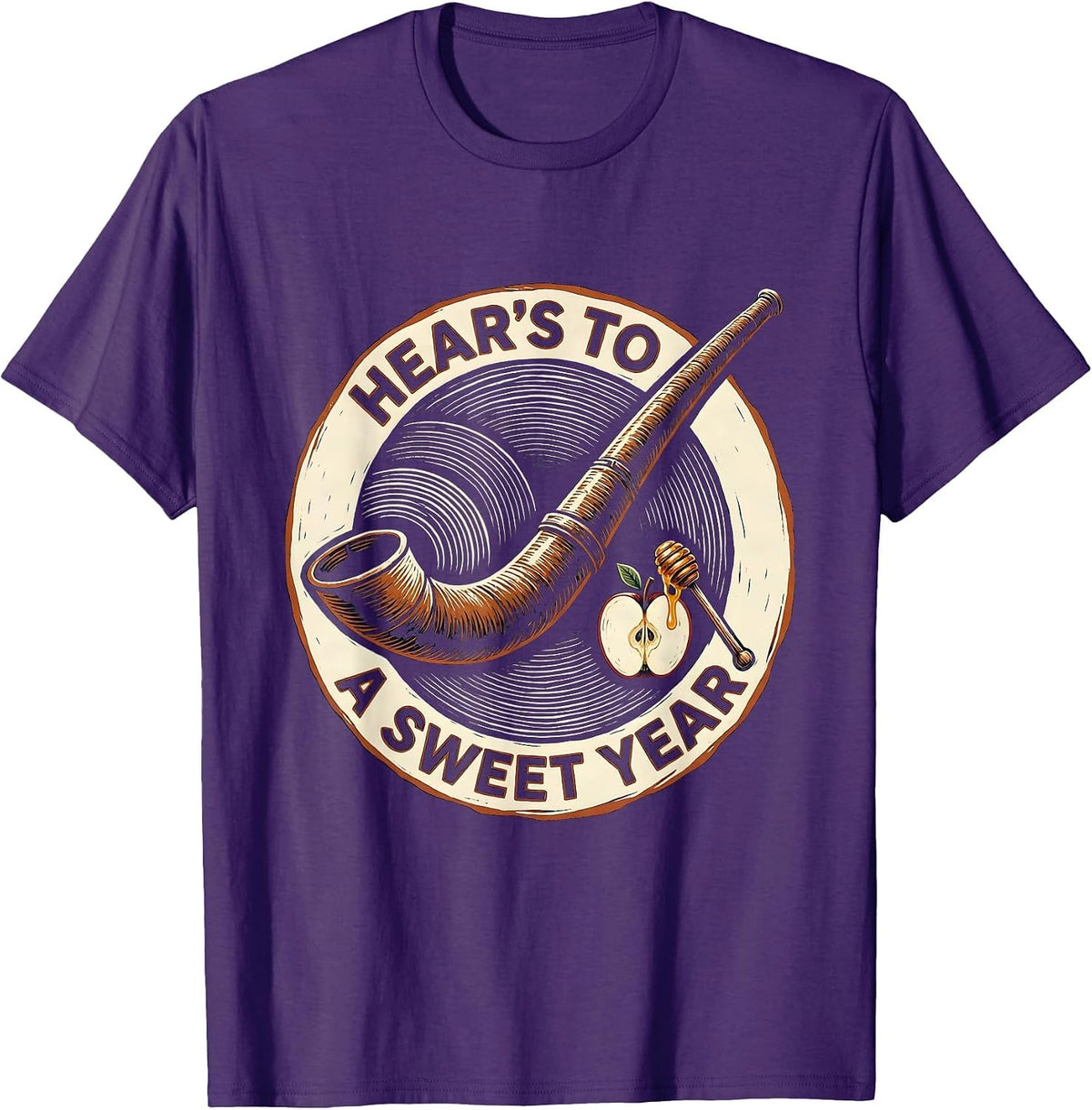 Hear's To A Sweet Year Funny Rosh Hashanah Jewish New Year T-Shirt - Purple